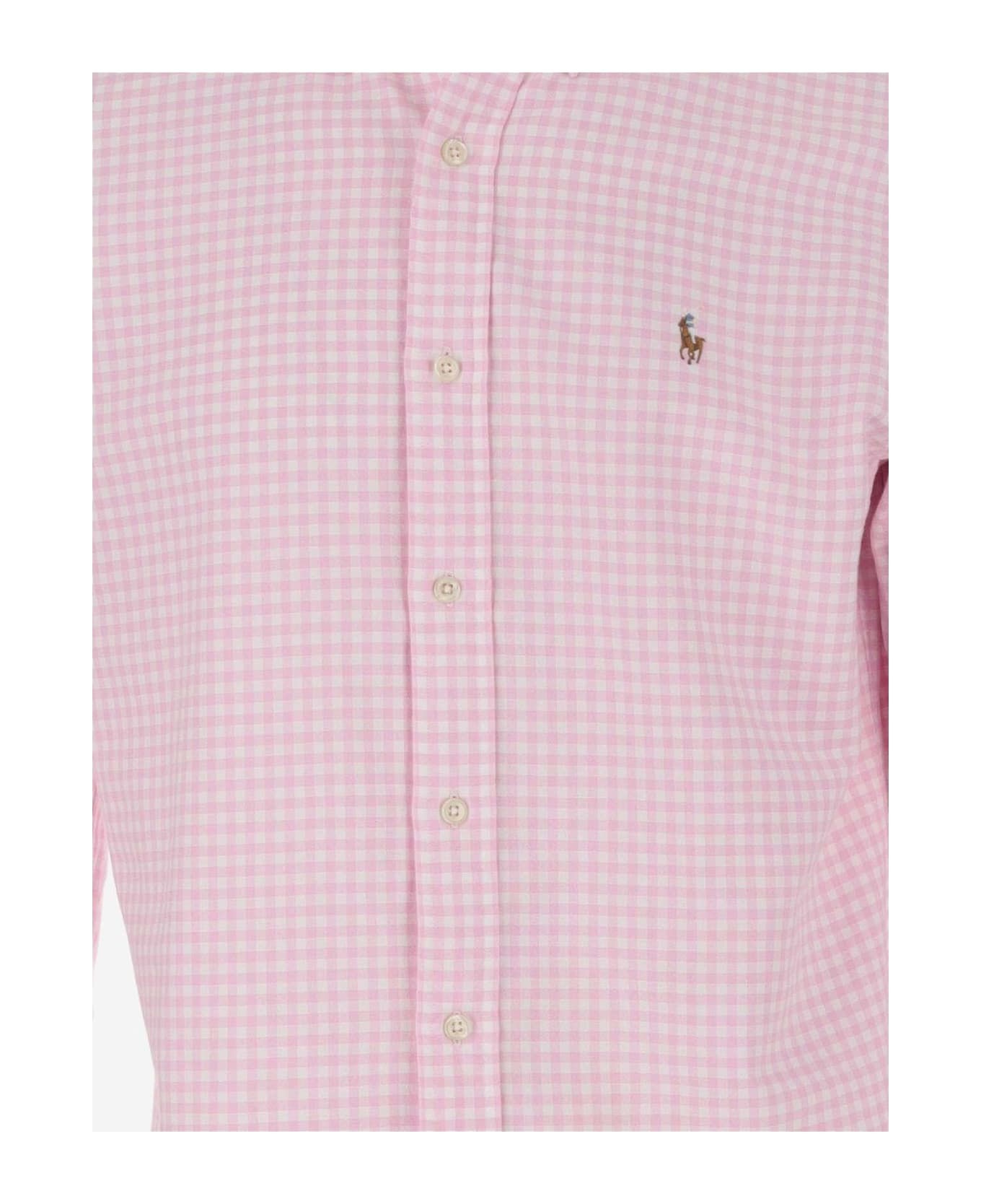 Ralph Lauren Cotton Shirt With Vichy Pattern - WHITE/PINK シャツ