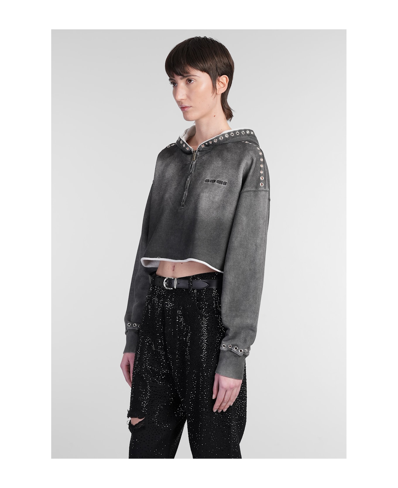Golden Goose Sweatshirt In Grey Cotton - grey