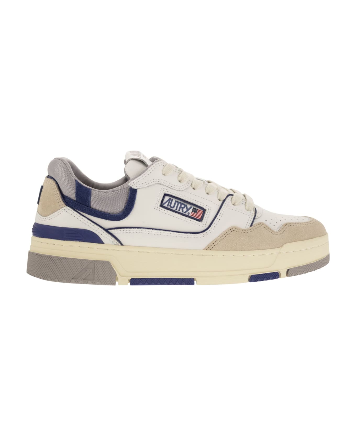 Autry Clc - Leather Sneakers - White/blue