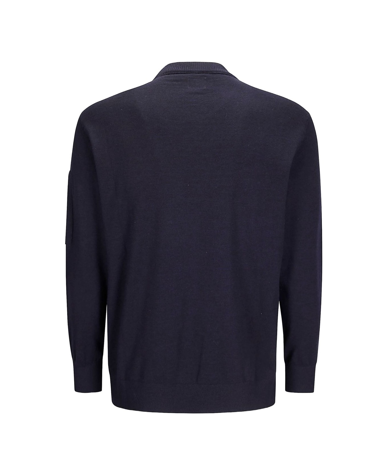 C.P. Company Logo Wool Crewneck Sweater - Blue