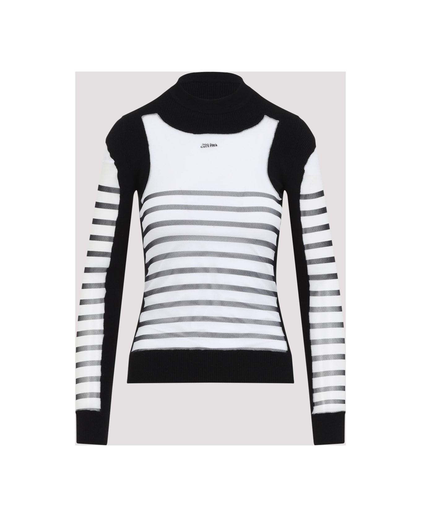 Jean Paul Gaultier Printed "mariniere" Pullover - White Black