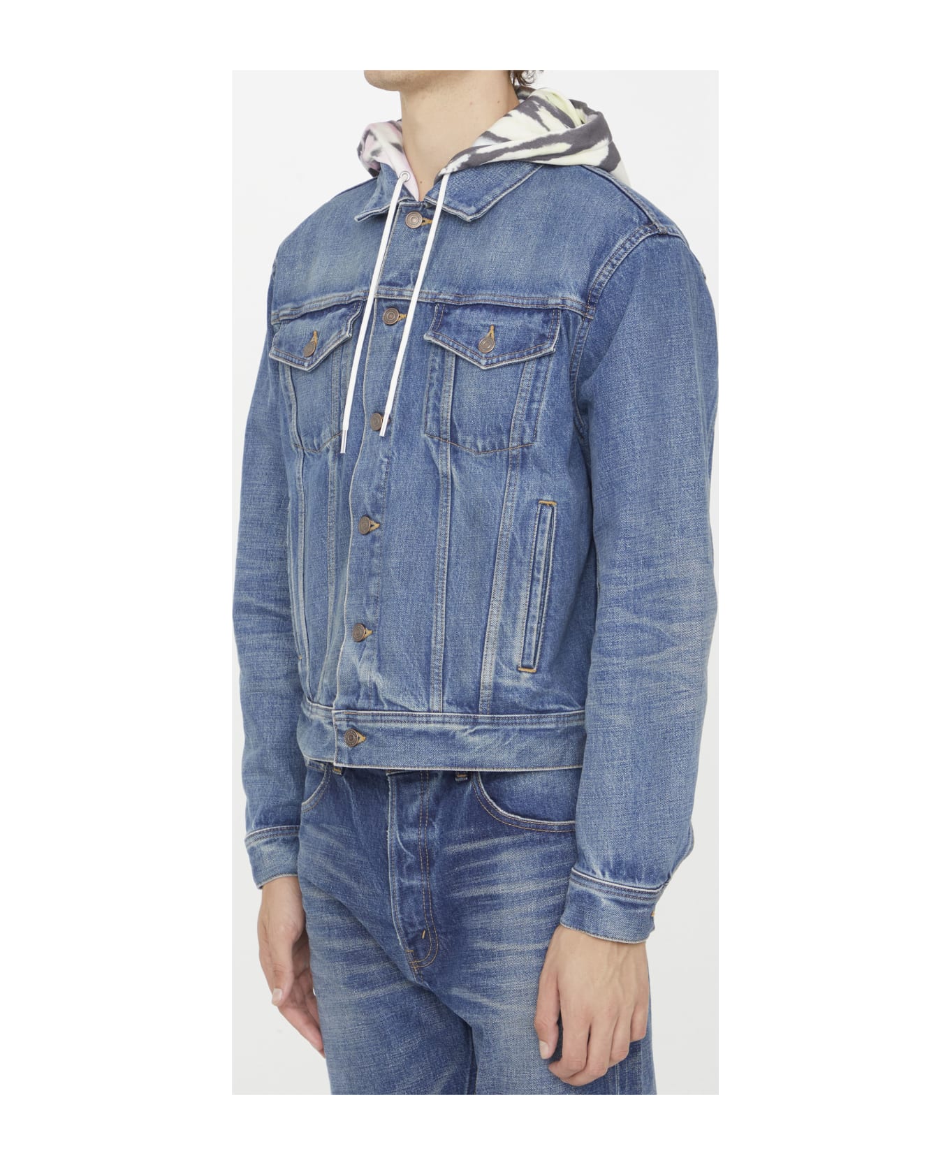 Celine Denim Jacket With Tie-dye Hood - Denim ジャケット