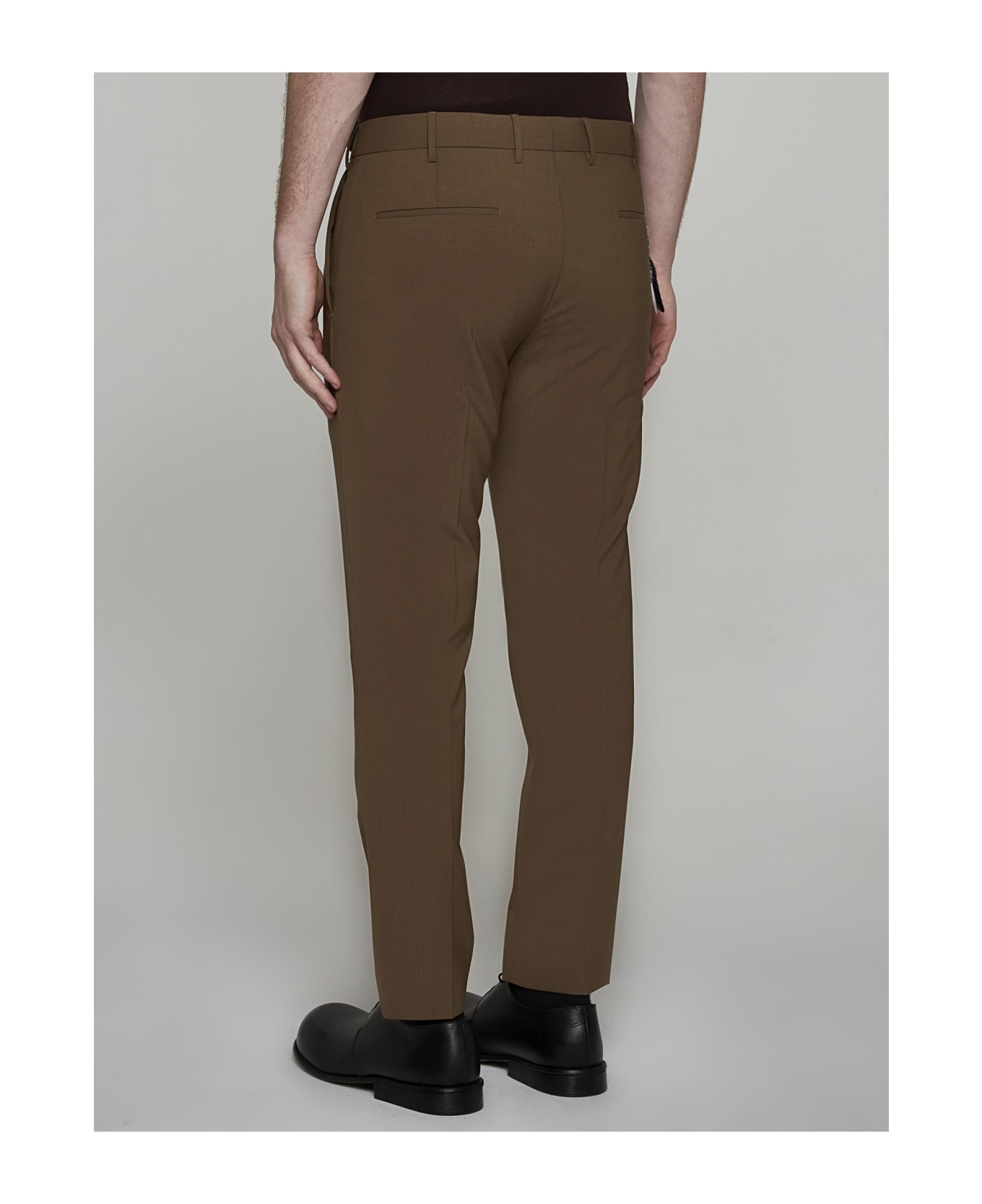 PT Torino Dieci Stretch Wool-blend Trousers - Brown