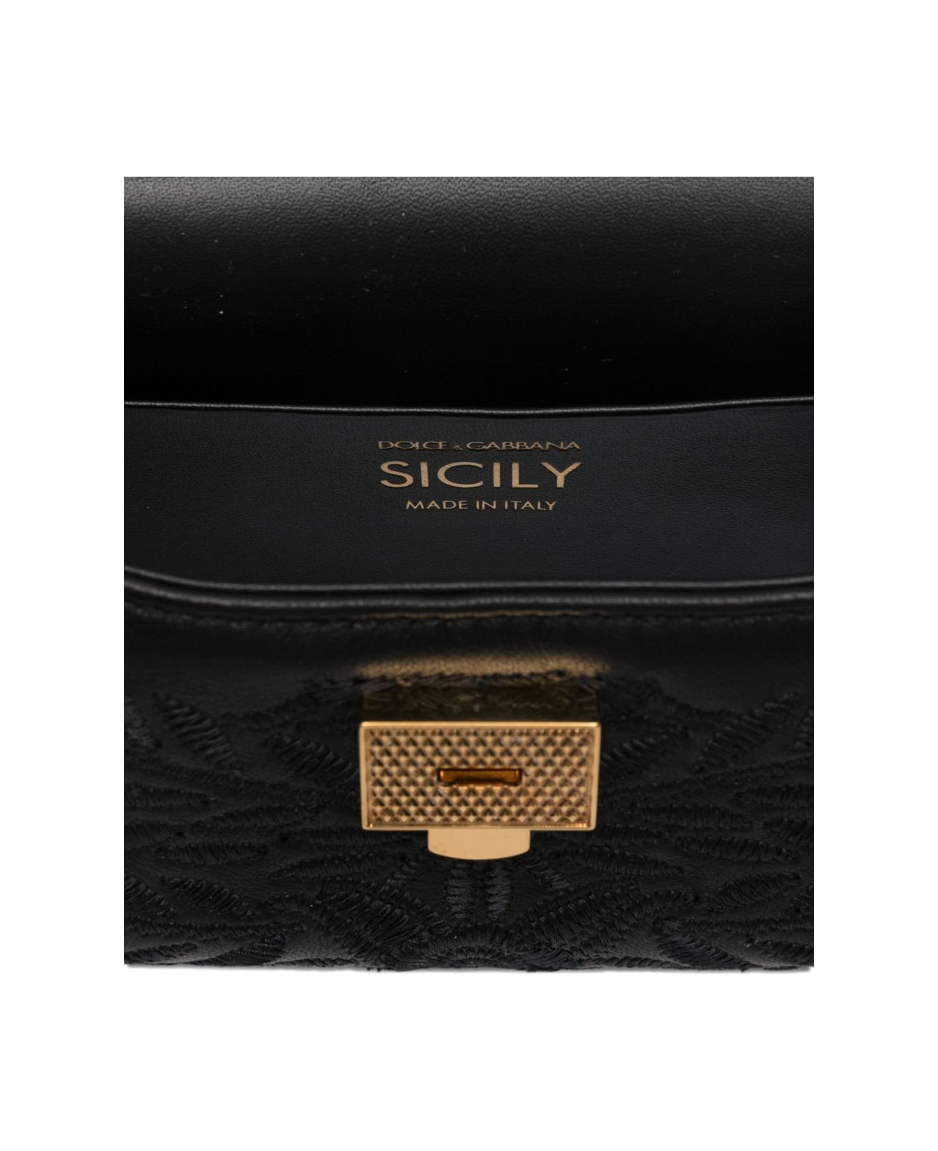 Dolce 
Gabbana Sicily Small Embroidered Handbag - Black