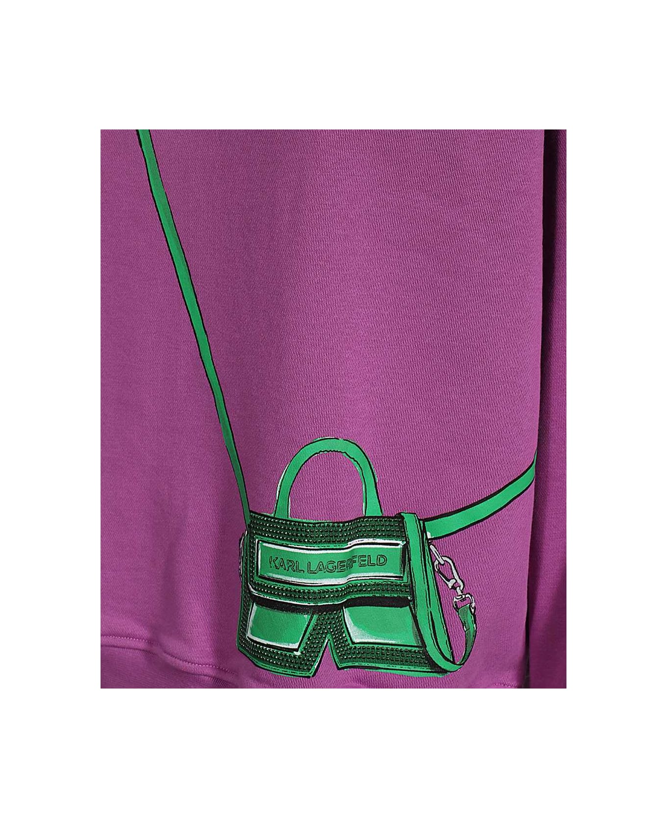 Karl Lagerfeld Printed Crew-neck Sweatshirt - purple