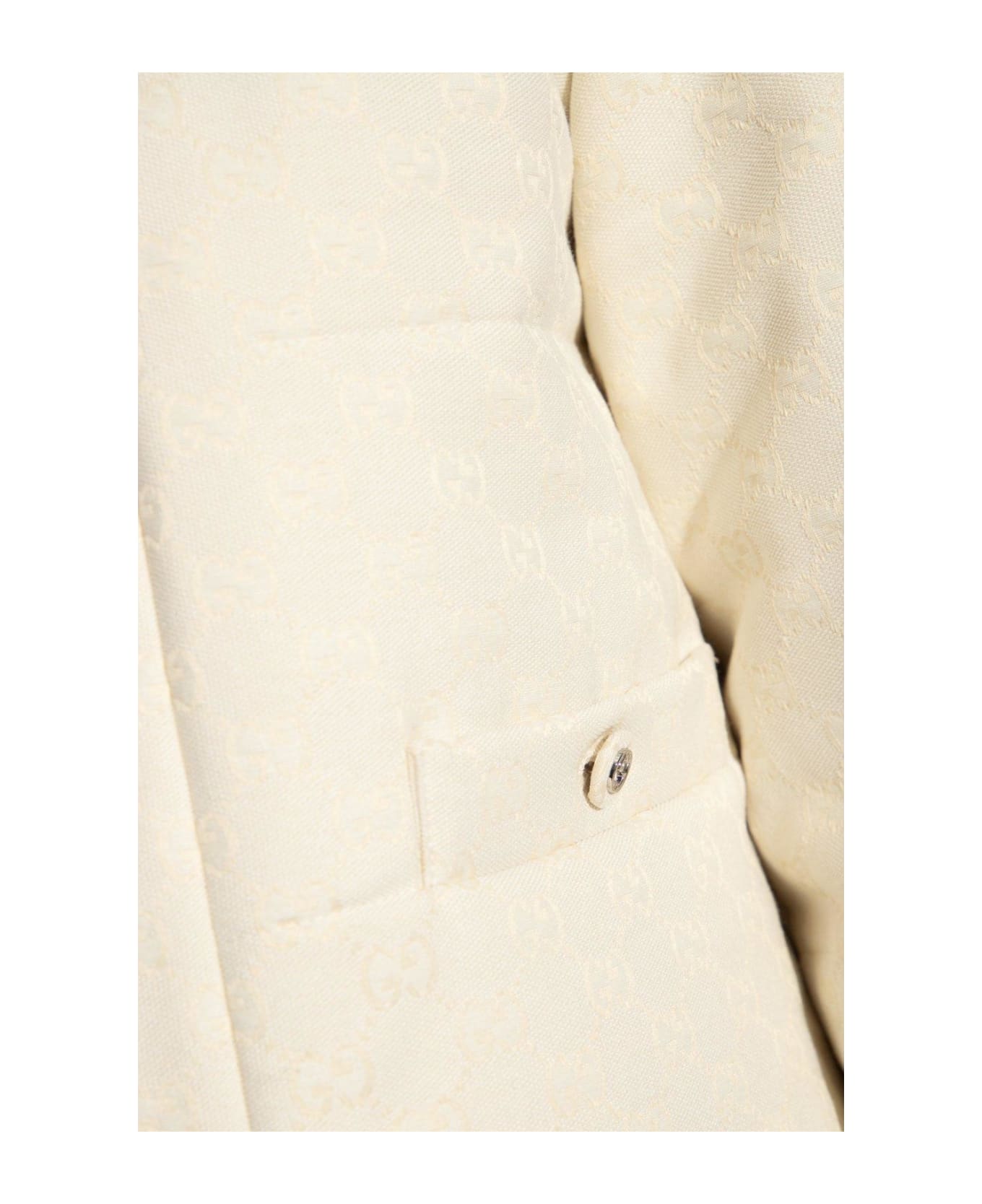 Gucci Monogrammed Zip-up Jacket - Beige