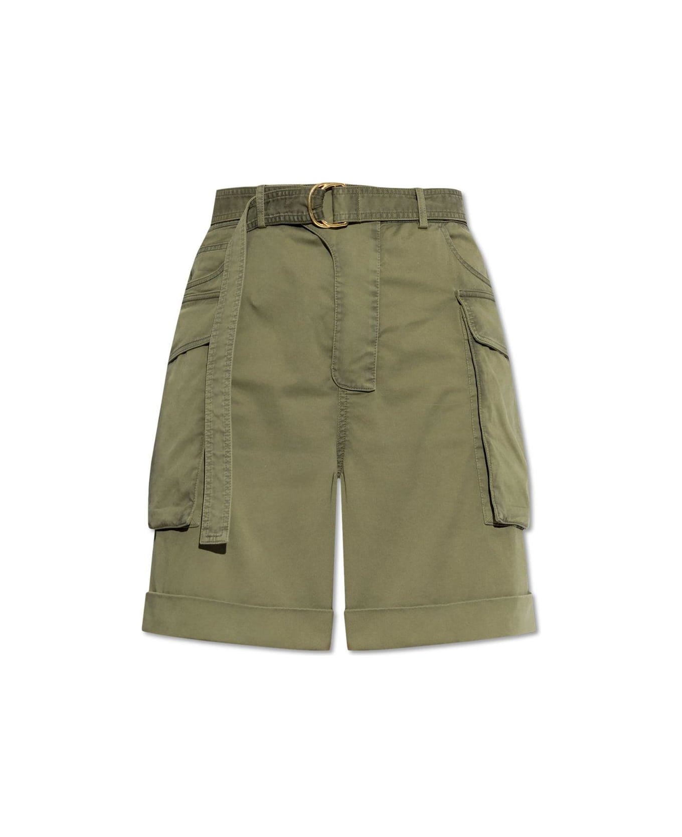 Balmain Turn-up Hem Cargo Shorts - Green