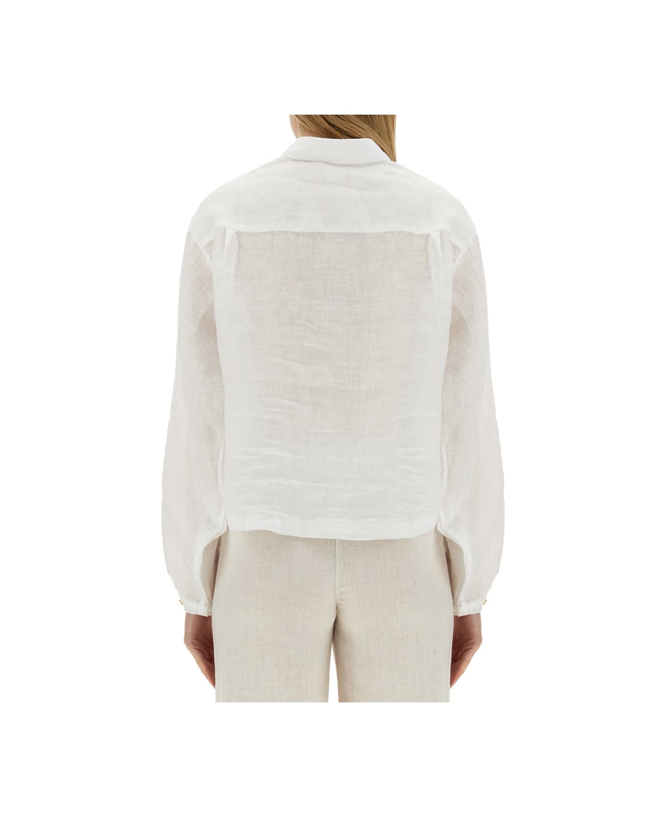 120% Lino Linen Shirt - WHITE