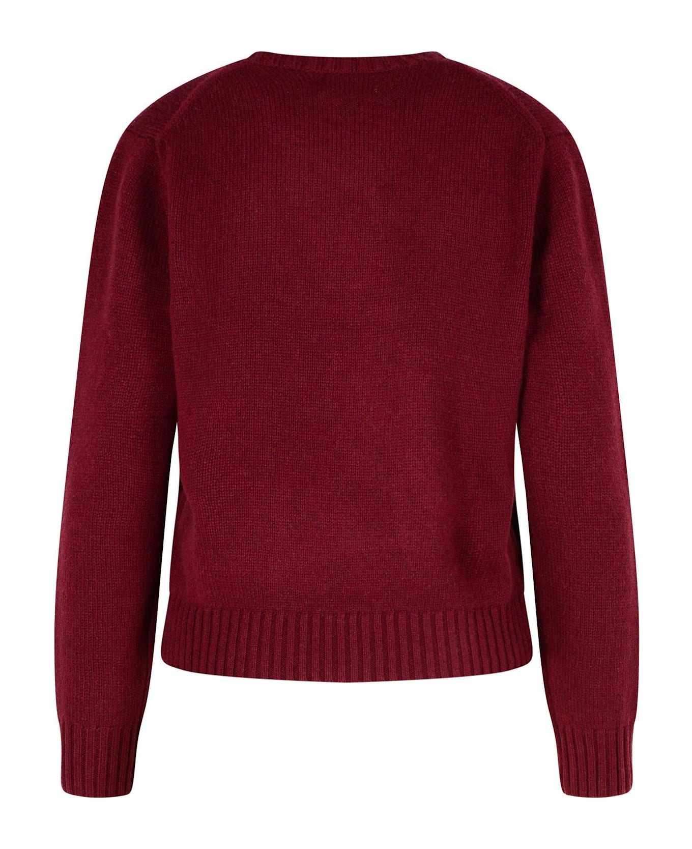 Polo Ralph Lauren Ribbed Crewneck Jumper - Bordeaux