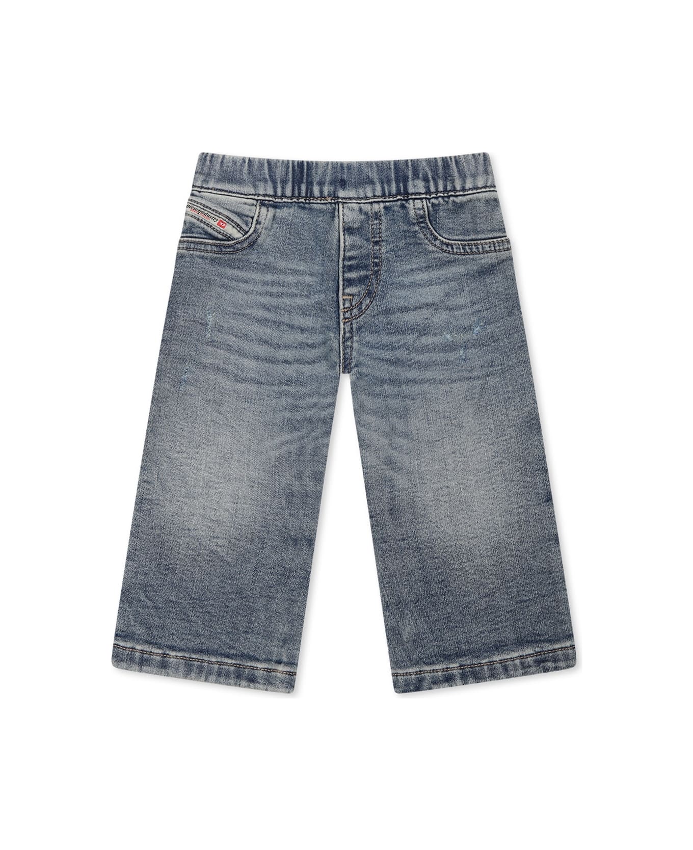 Diesel Blue Jeans For Baby Girl With Logo - Denim