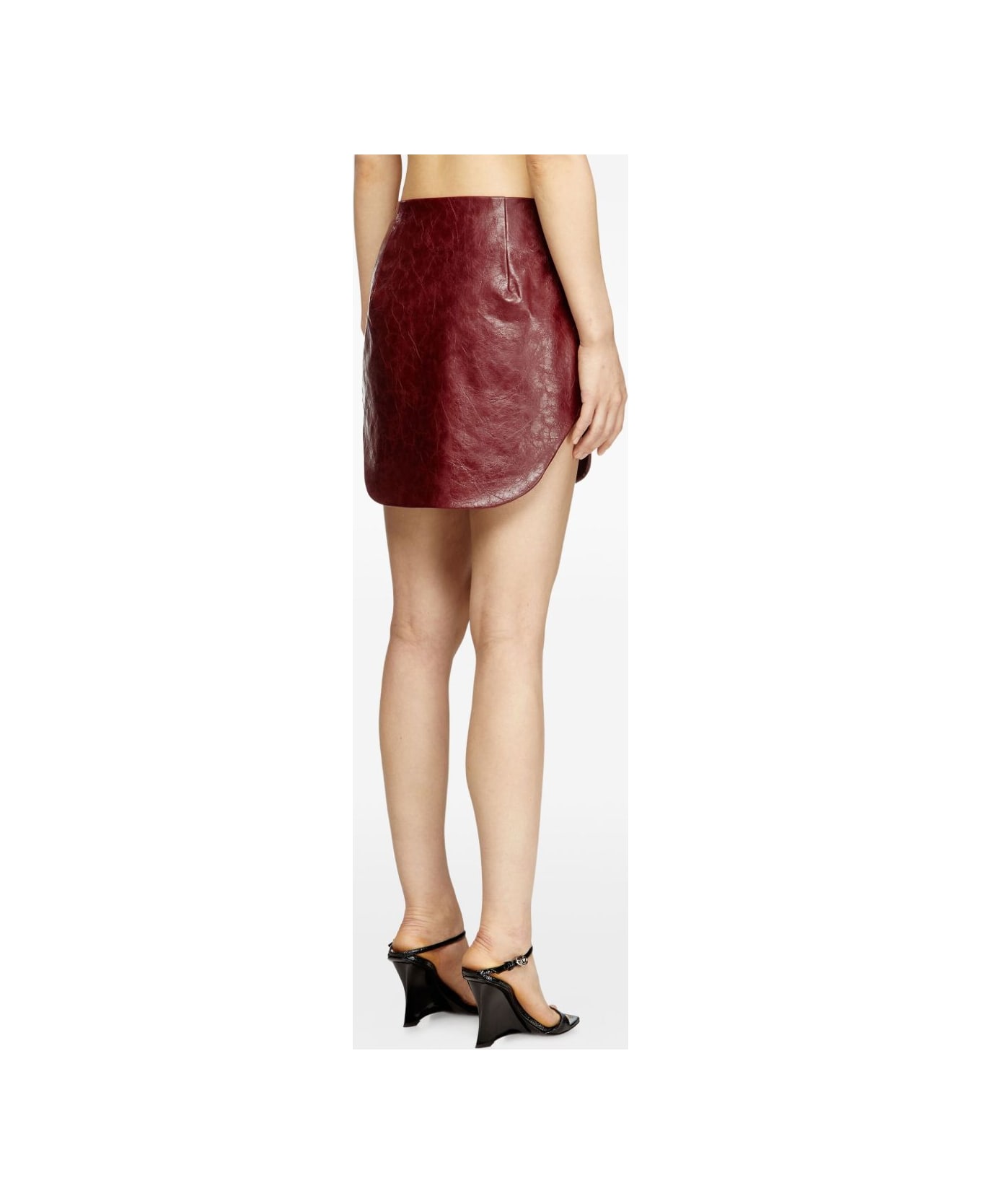 Diesel Faux Leather Mini Skirt - Bordeaux