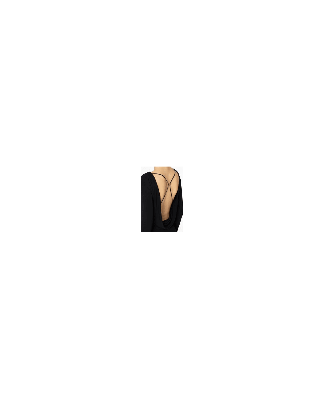 Elisabetta Franchi Boat Neck Draped Top Elisabetta Franchi - Nero