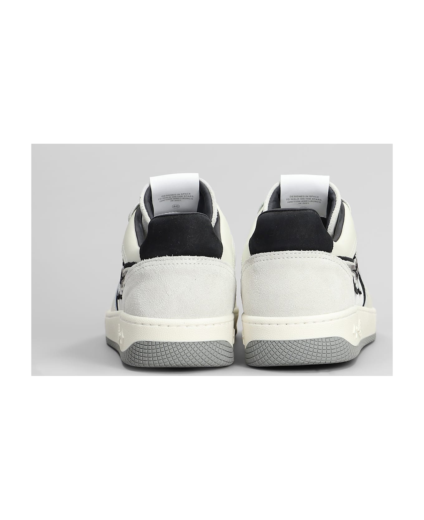 Enterprise Japan Egg Rocket Sneakers In White Leather And Fabric - white