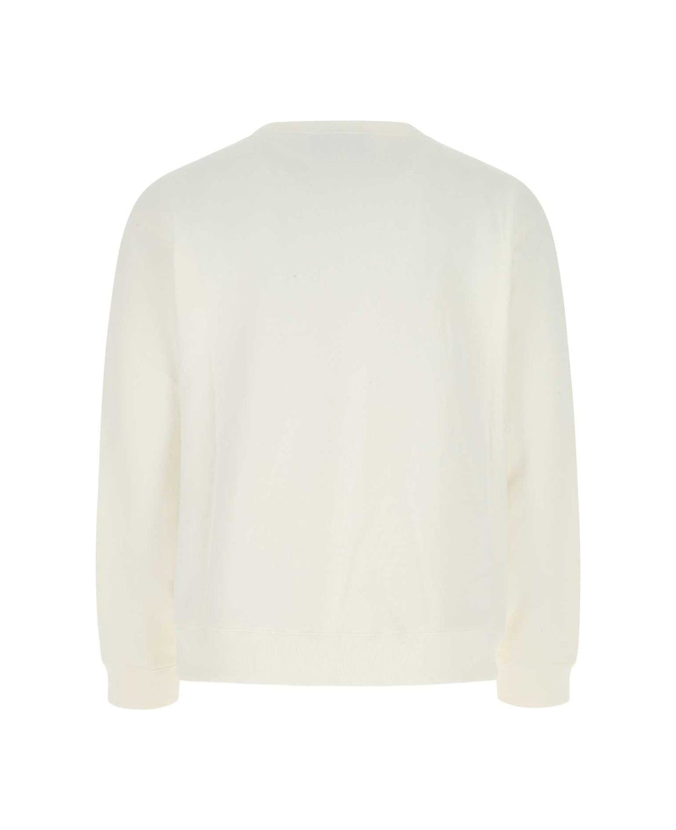 Gucci Logo Printed Long-sleeved Sweatshirt - Bianco フリース
