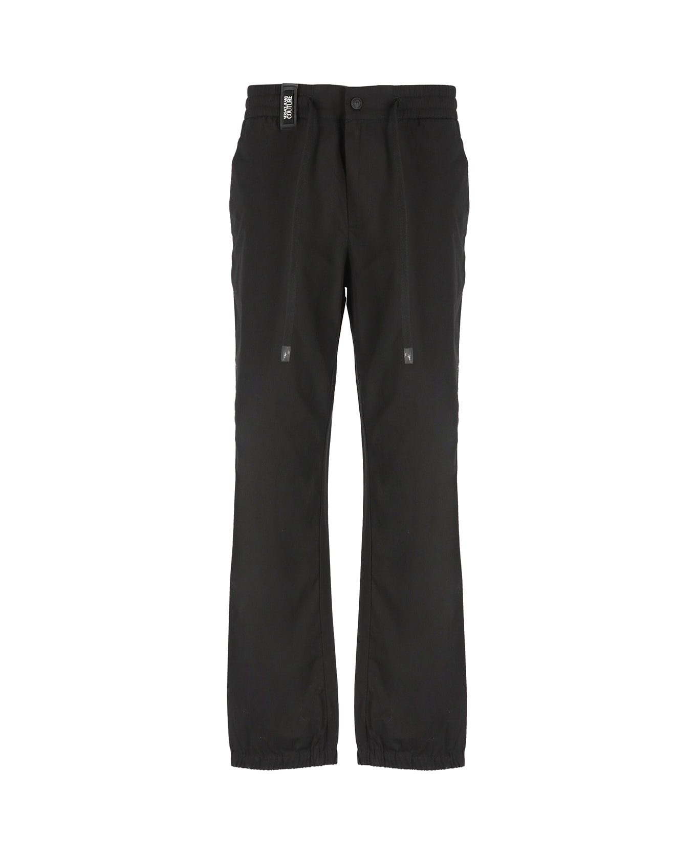 Versace Jeans Couture Trousers With Patch Logo - Black