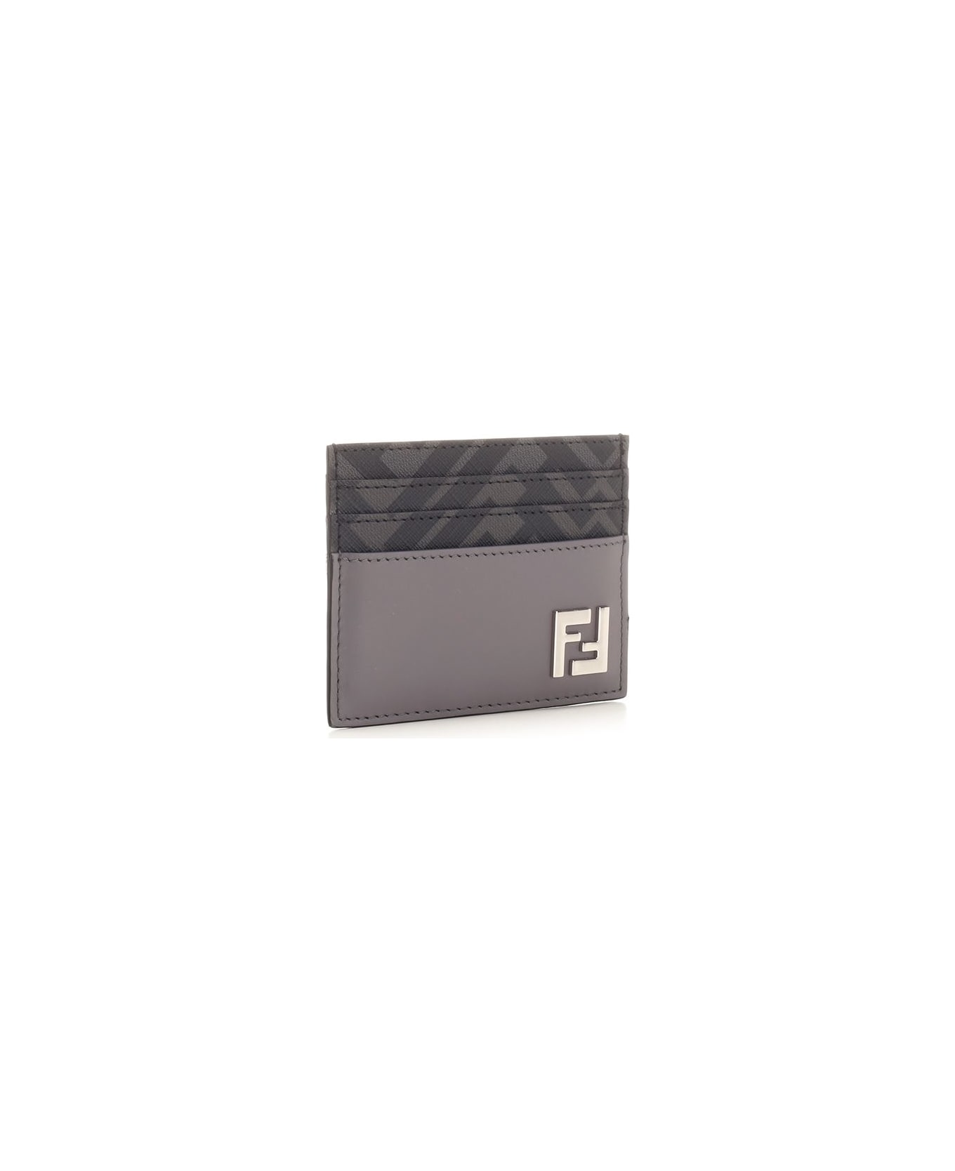 Fendi Diagonal Card Holder - Grey