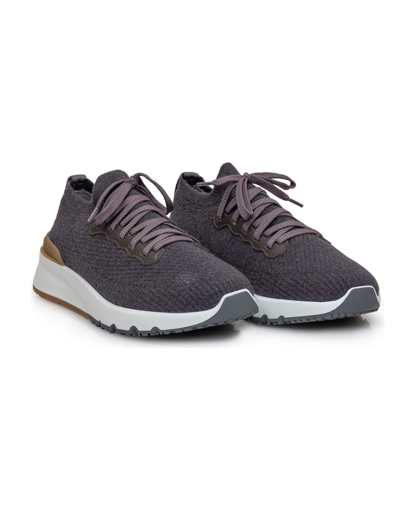 Brunello Cucinelli Wool Sneakers - Dark Grey