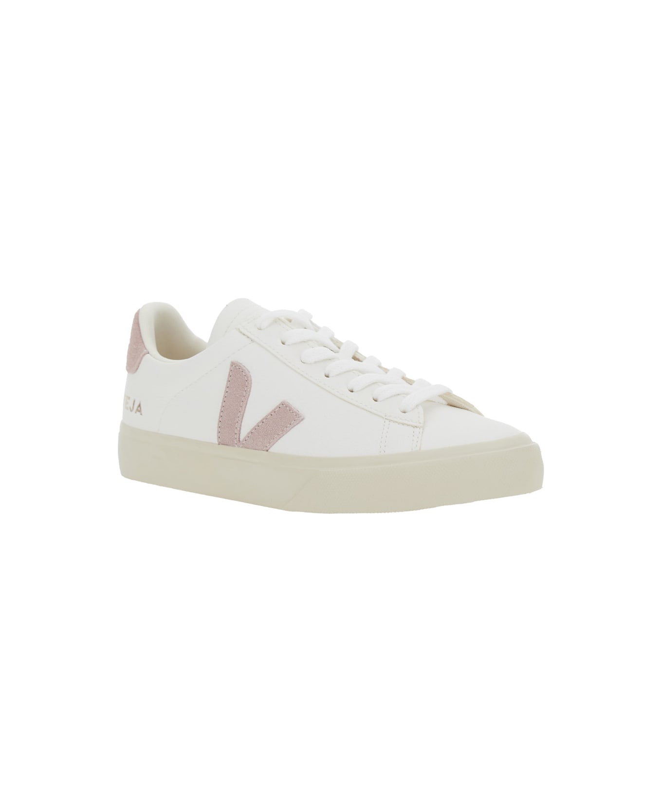 Veja 
campo
 White Low Top Sneakers With Logo Detail On The Side And Logo Lettering On The Heel In Leather Unisex - White