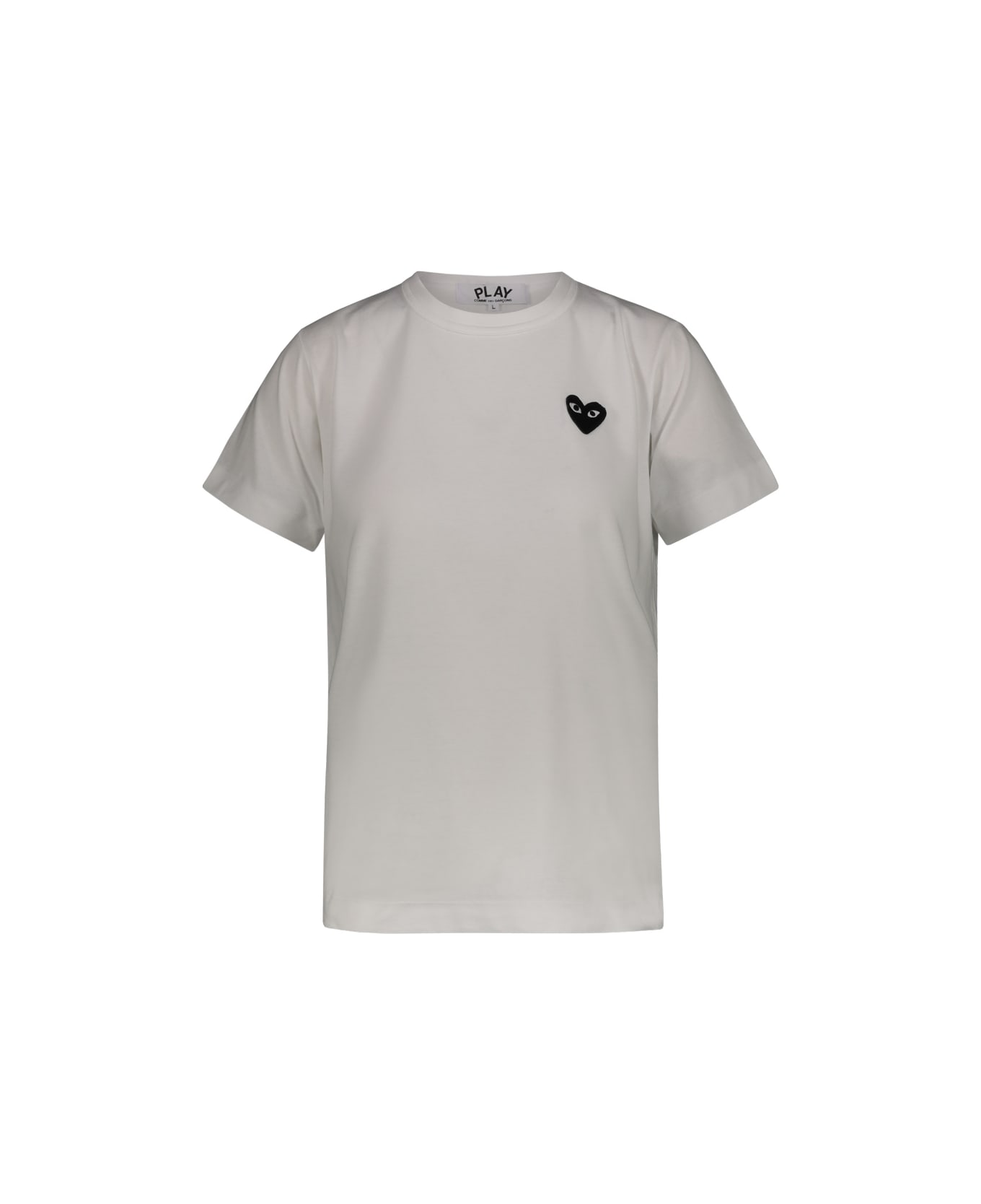 Comme des Garçons Play Play Comme Des Garçons T-shirt In Cotton With Black Embroidered Heart - White