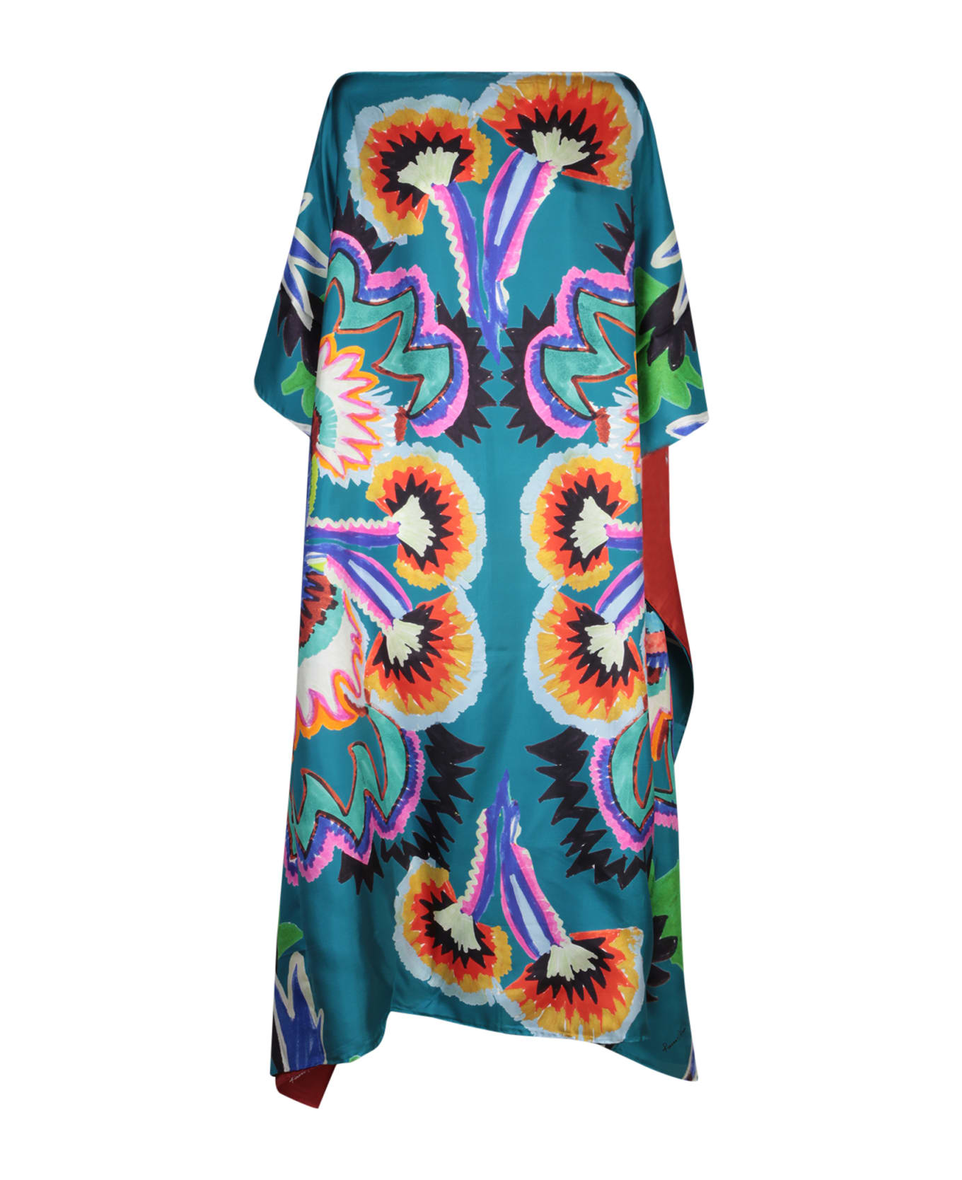 Rianna + Nina Papagalo Zoi Turche Silk Kaftan In Multicolor - Multi