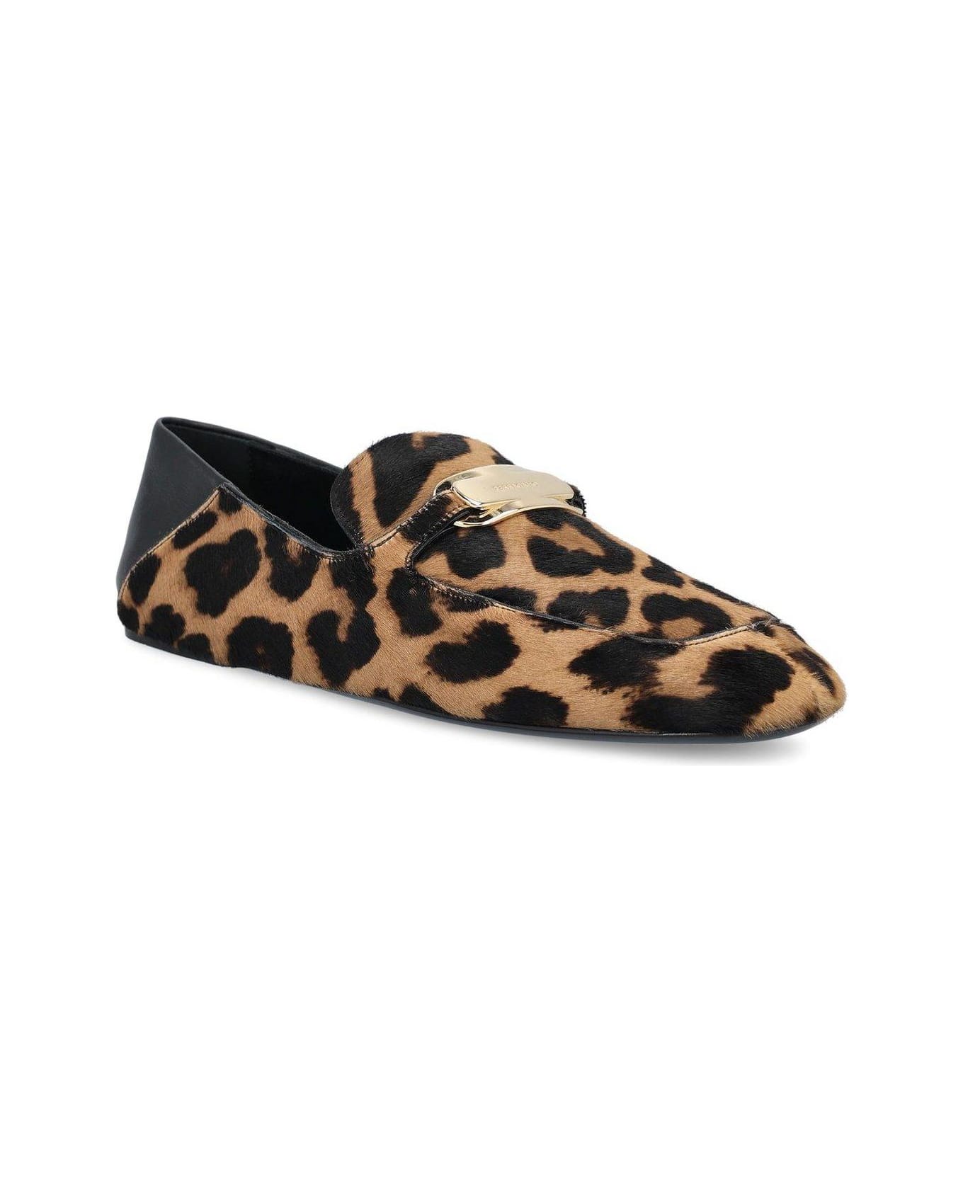 Ferragamo Leopard Printed Slip-on Flat Shoes