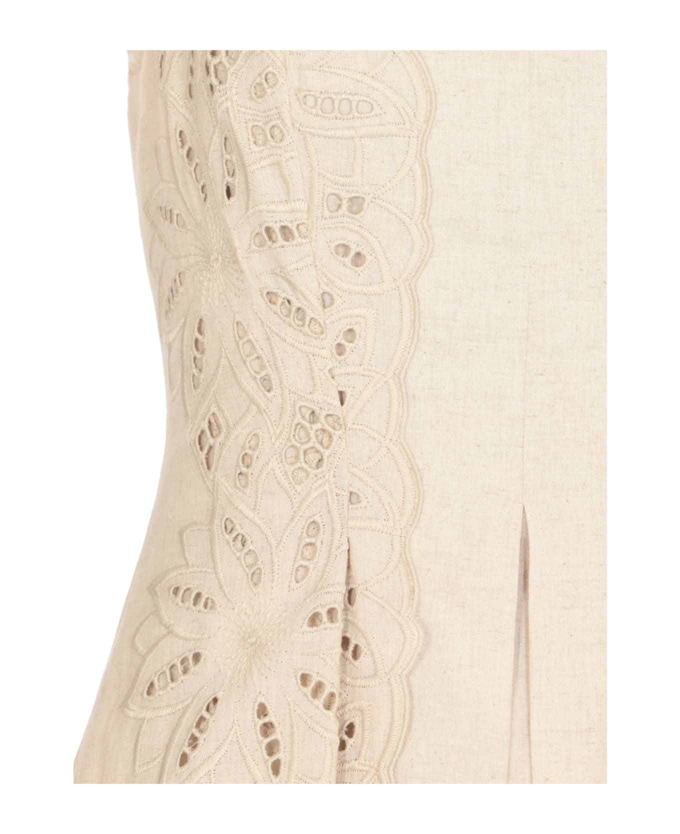 Alberta Ferretti Linen And Cotton Long Dress - Beige