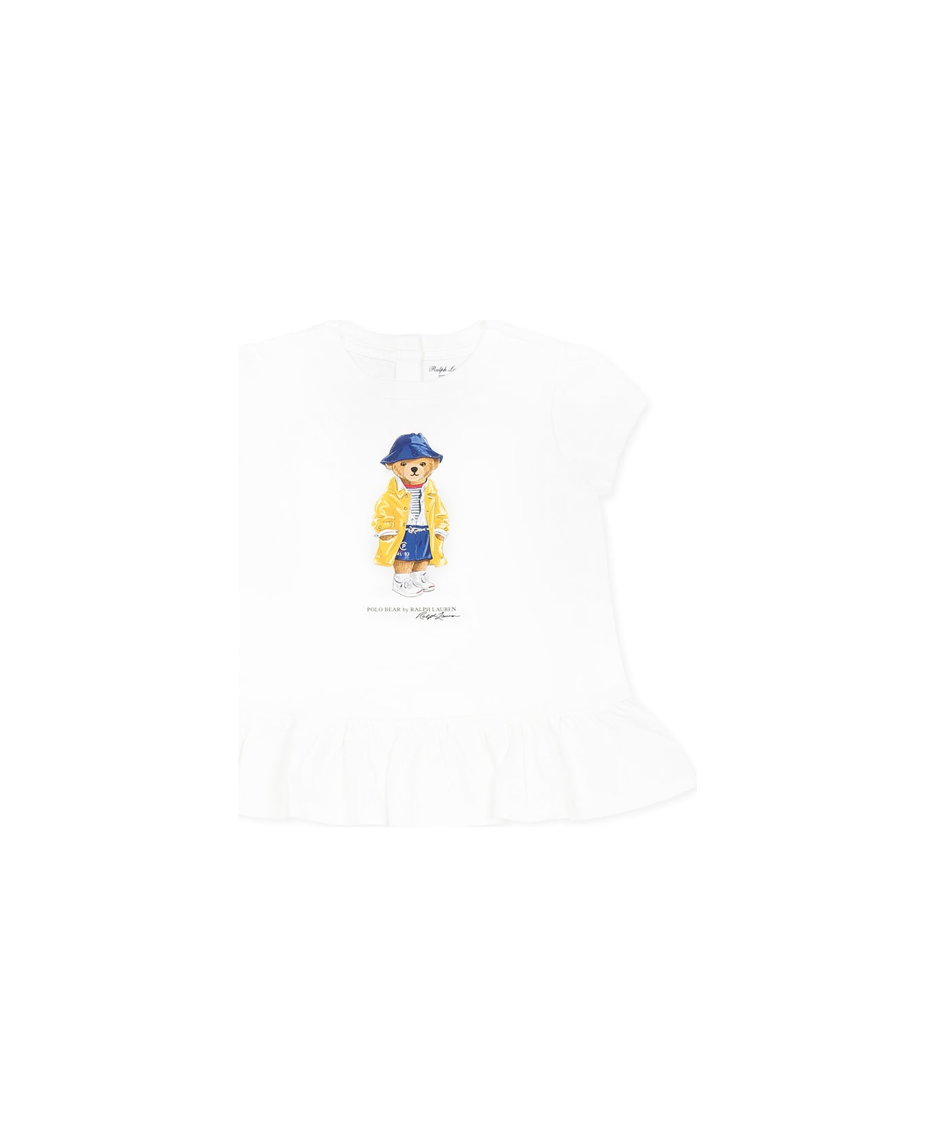 Ralph Lauren White T-shirt For Baby Girl With Polo Bear - White