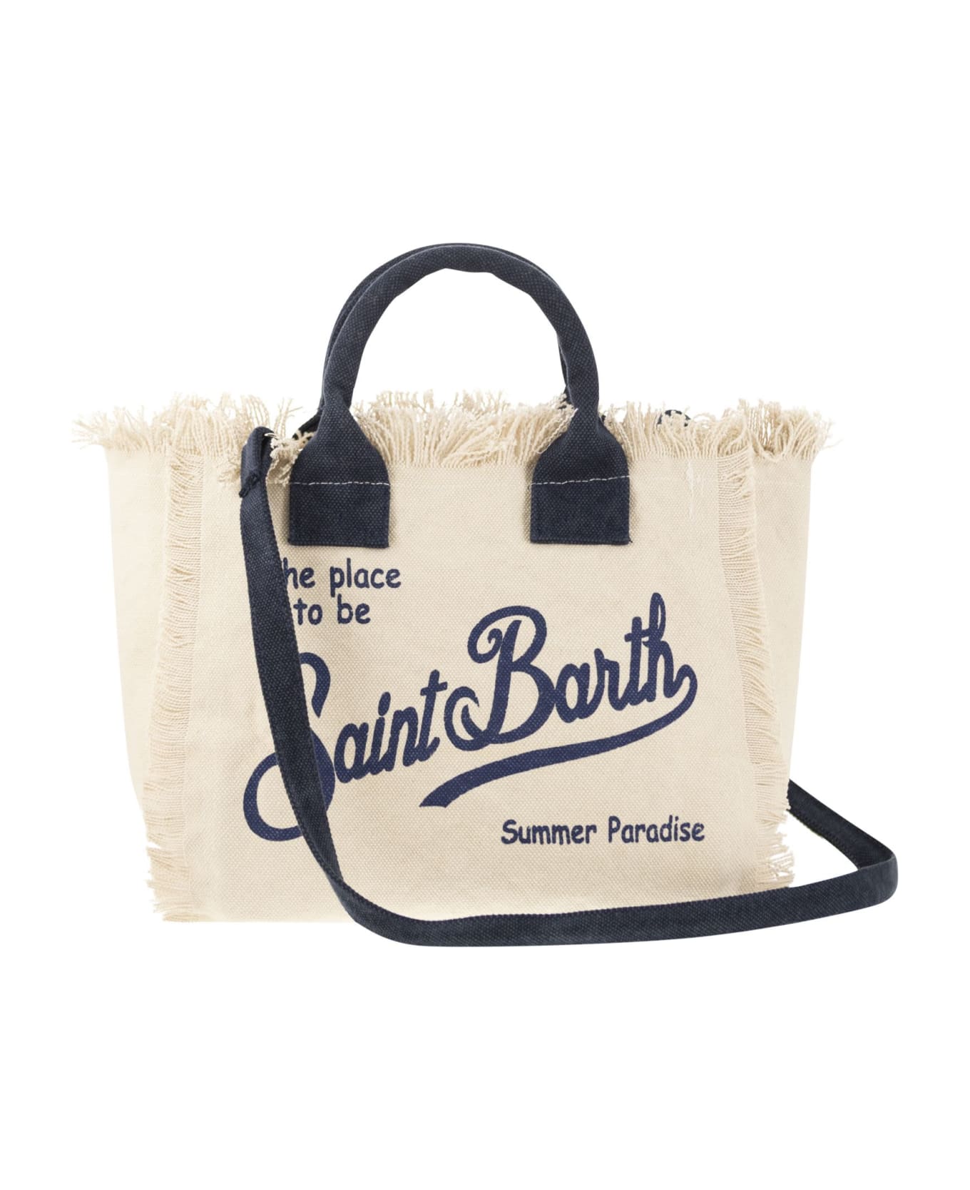 MC2 Saint Barth Colette - Fringed Canvas Bag - Cream トートバッグ