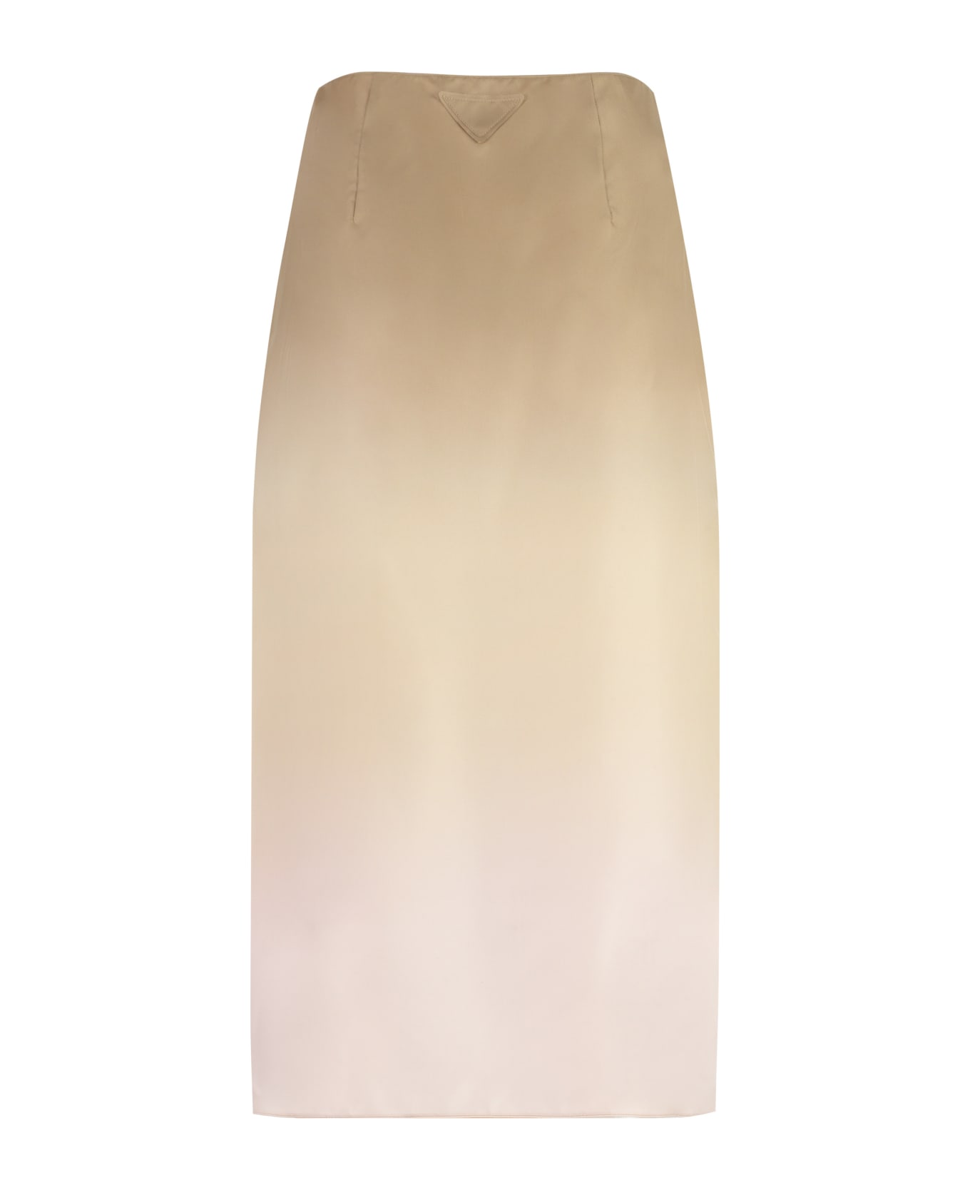 Prada Silk Midi Skirt - Beige