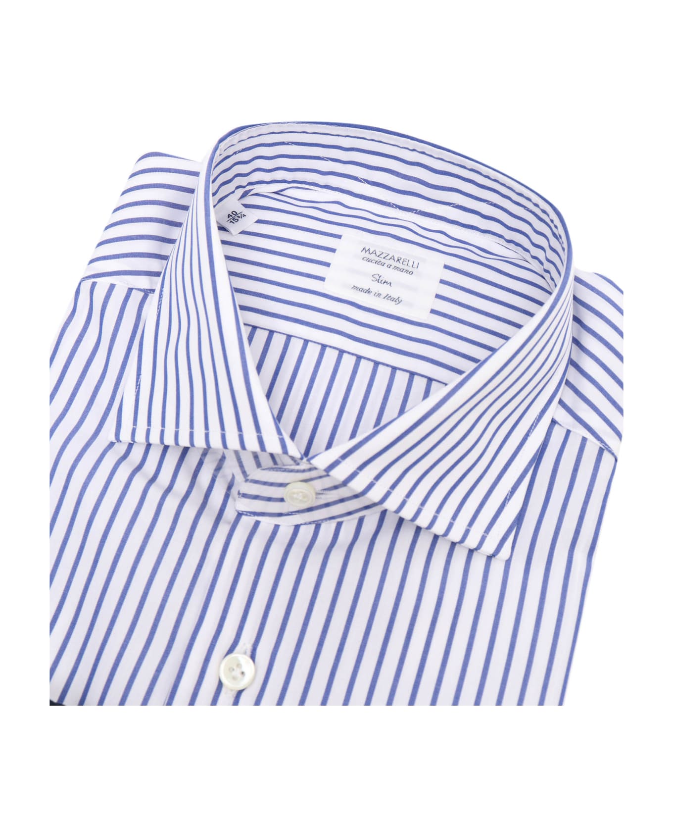 Mazzarelli Striped Shirt - BLUE