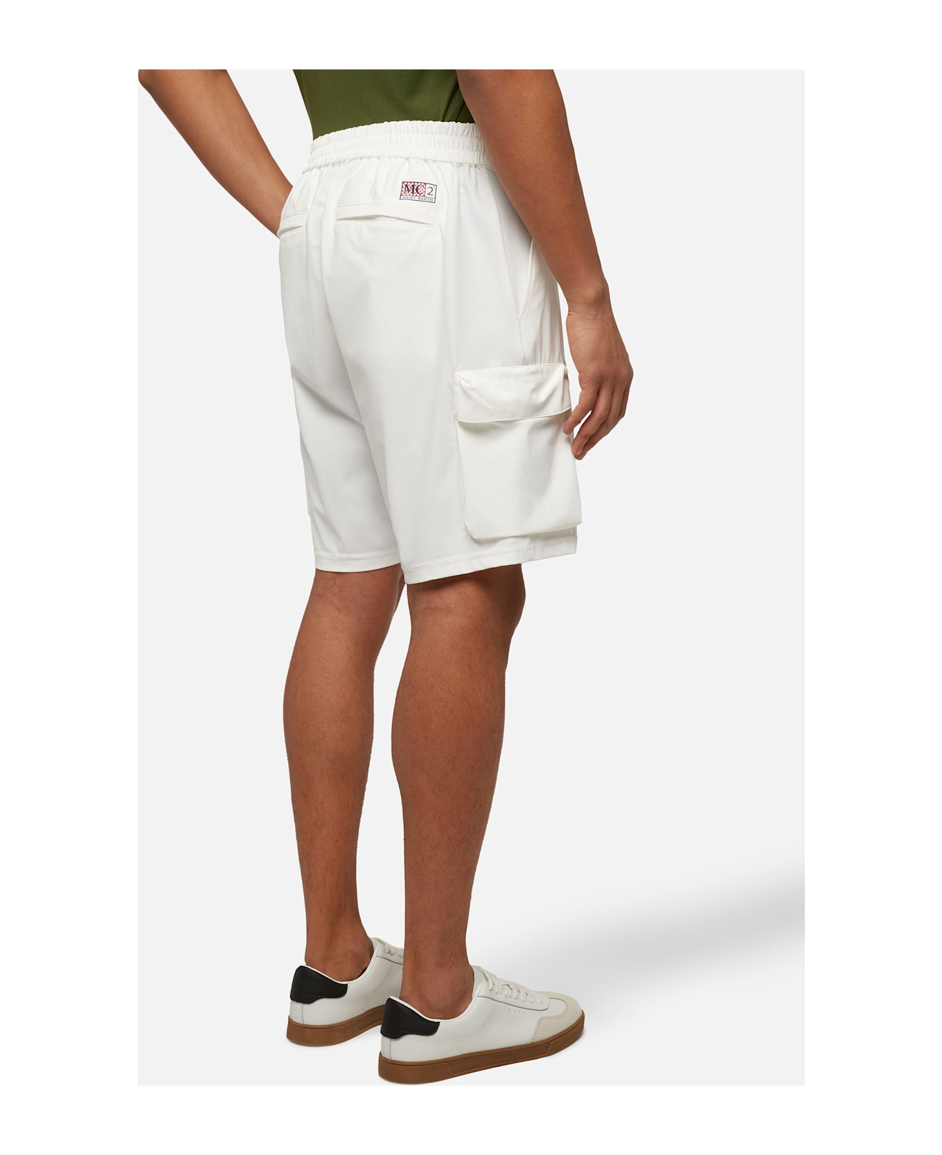 MC2 Saint Barth Off-white Technic Fabric Bermuda Shorts Deck - WHITE