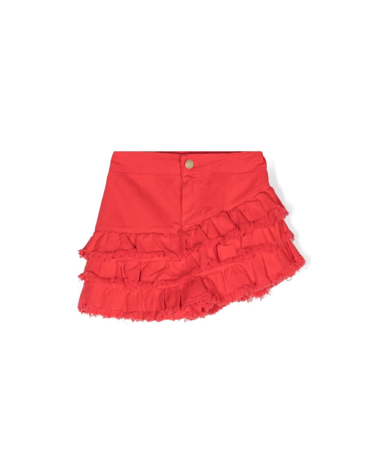 Miss Grant Shorts Con Ruches - Red