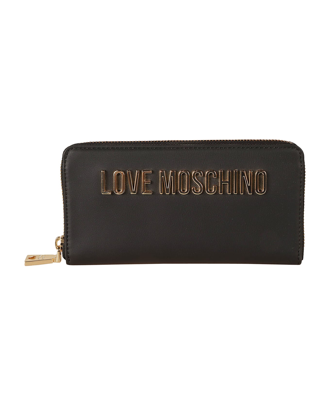 Love Moschino Logo Plaque Applique Zip-around Wallet - Black