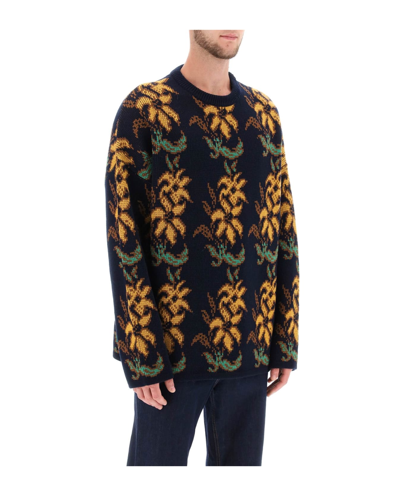 Etro Sweater With Floral Pattern - BLUE (Blue) フリース