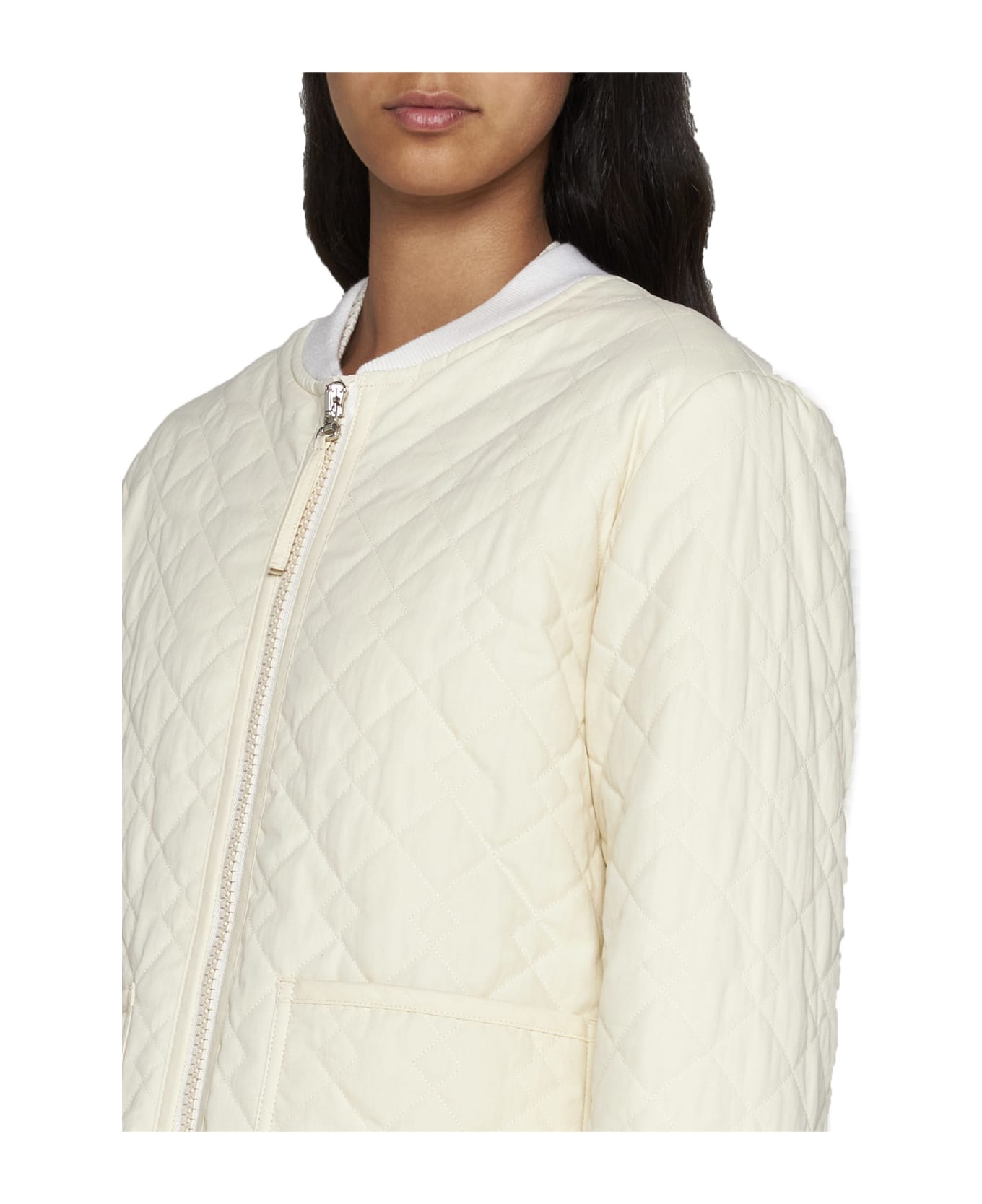 A.P.C. Elea Zippered Cotton Jacket - panna