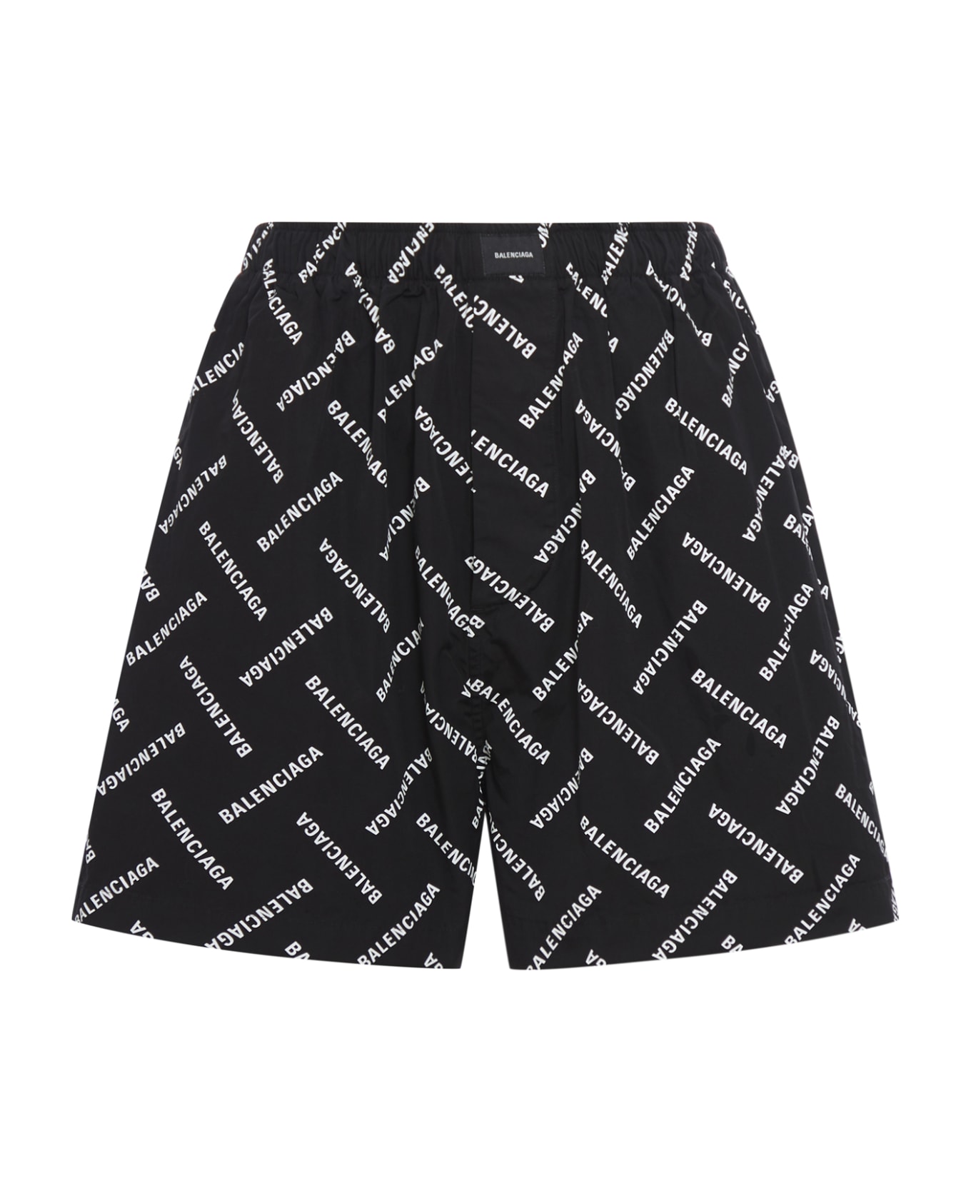 Balenciaga Pyjama Shorts Bal Diagonal Allover Poplin - Black White ショートパンツ