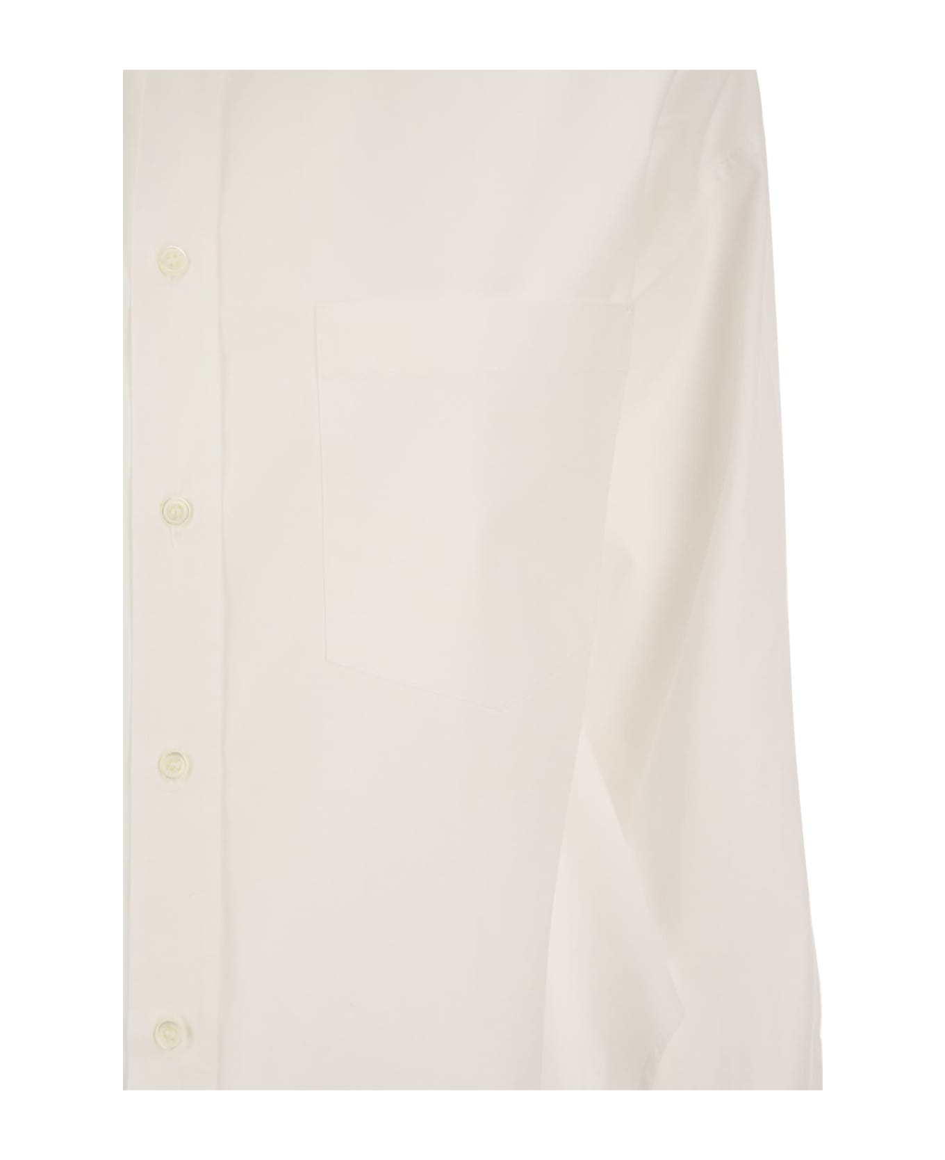 RED Valentino Cropped Shirt In Cotton Poplin - White シャツ
