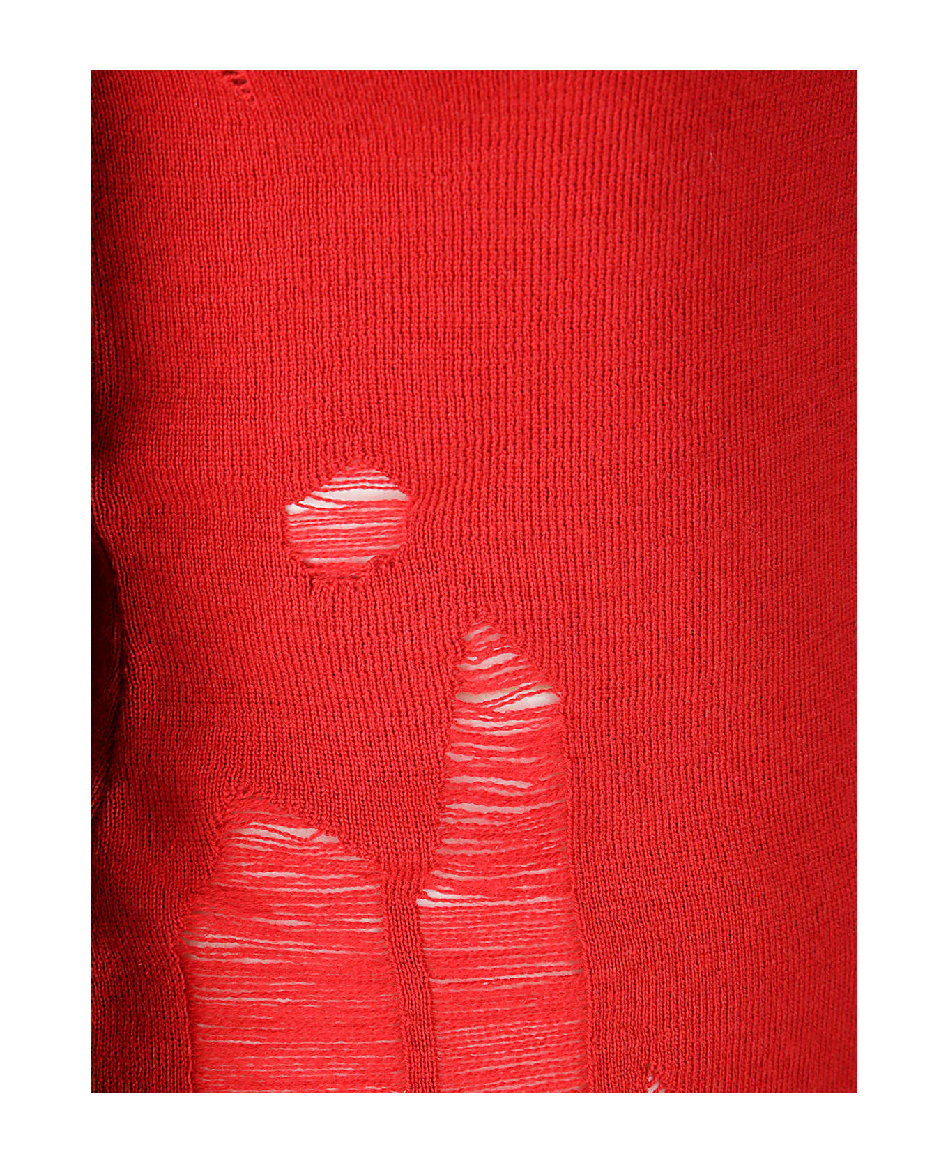 MM6 Maison Margiela Red Wool And Acrylic Sweater - RED