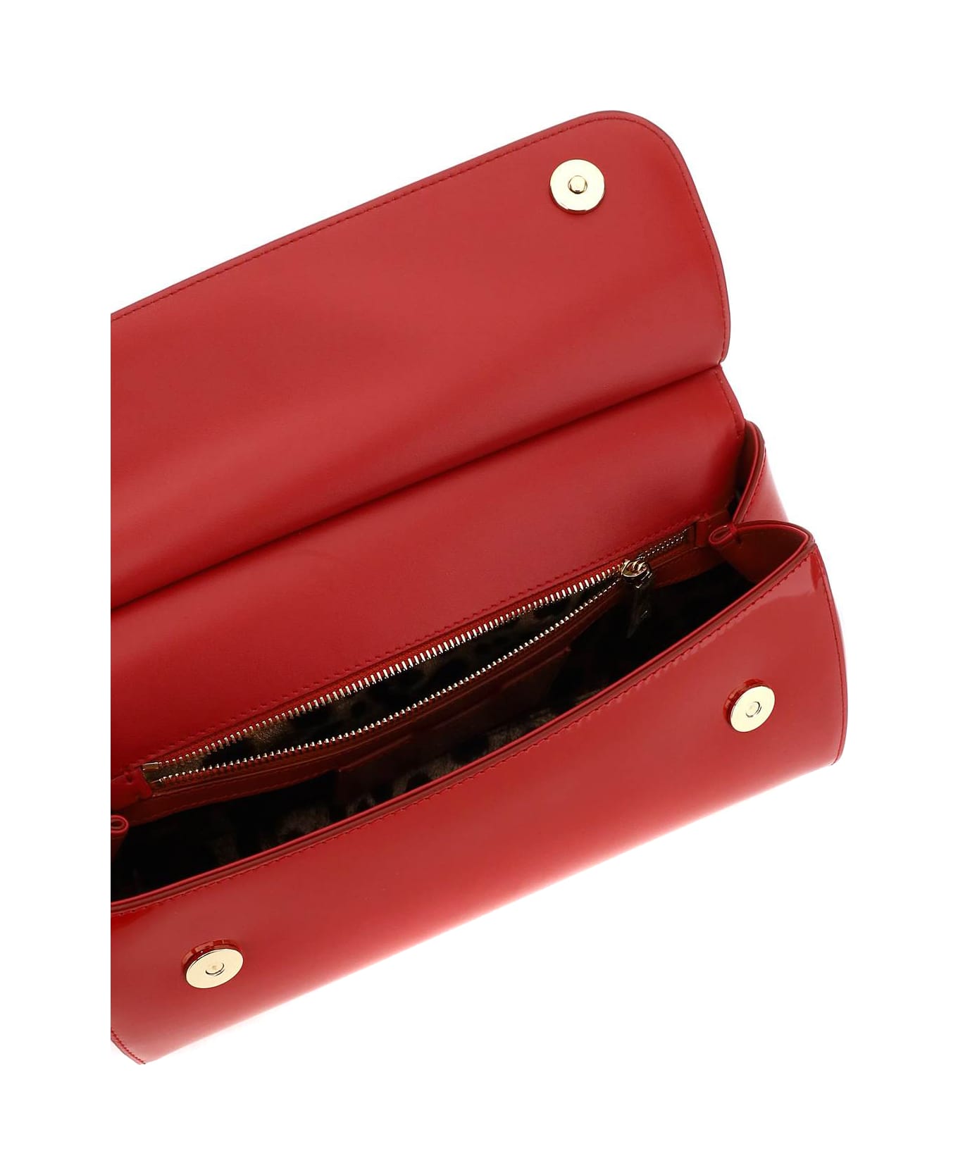 Dolce & Gabbana Patent Leather Medium New Sicily Bag - ROSSO (Red) トートバッグ