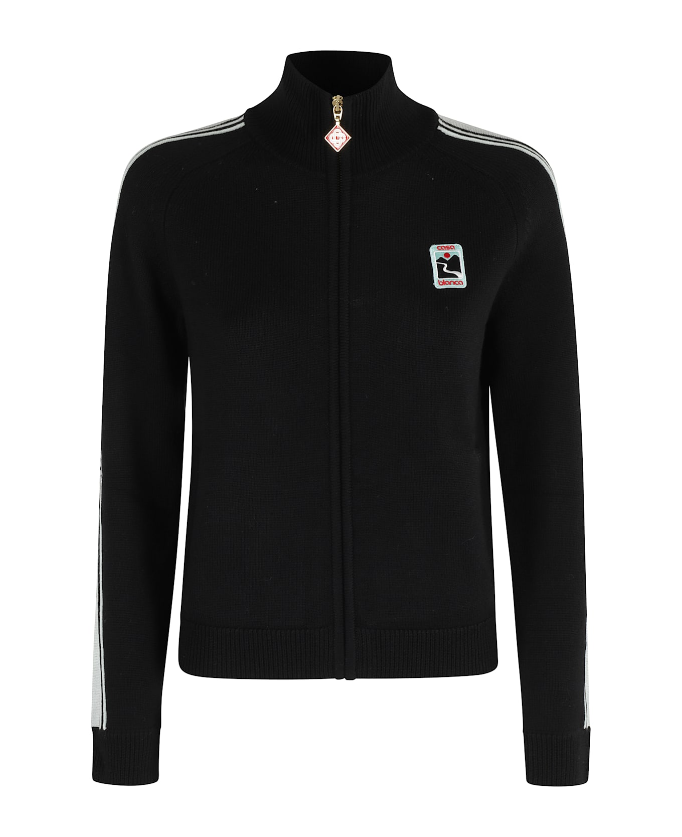 Casablanca Merino Zip Up - Black
