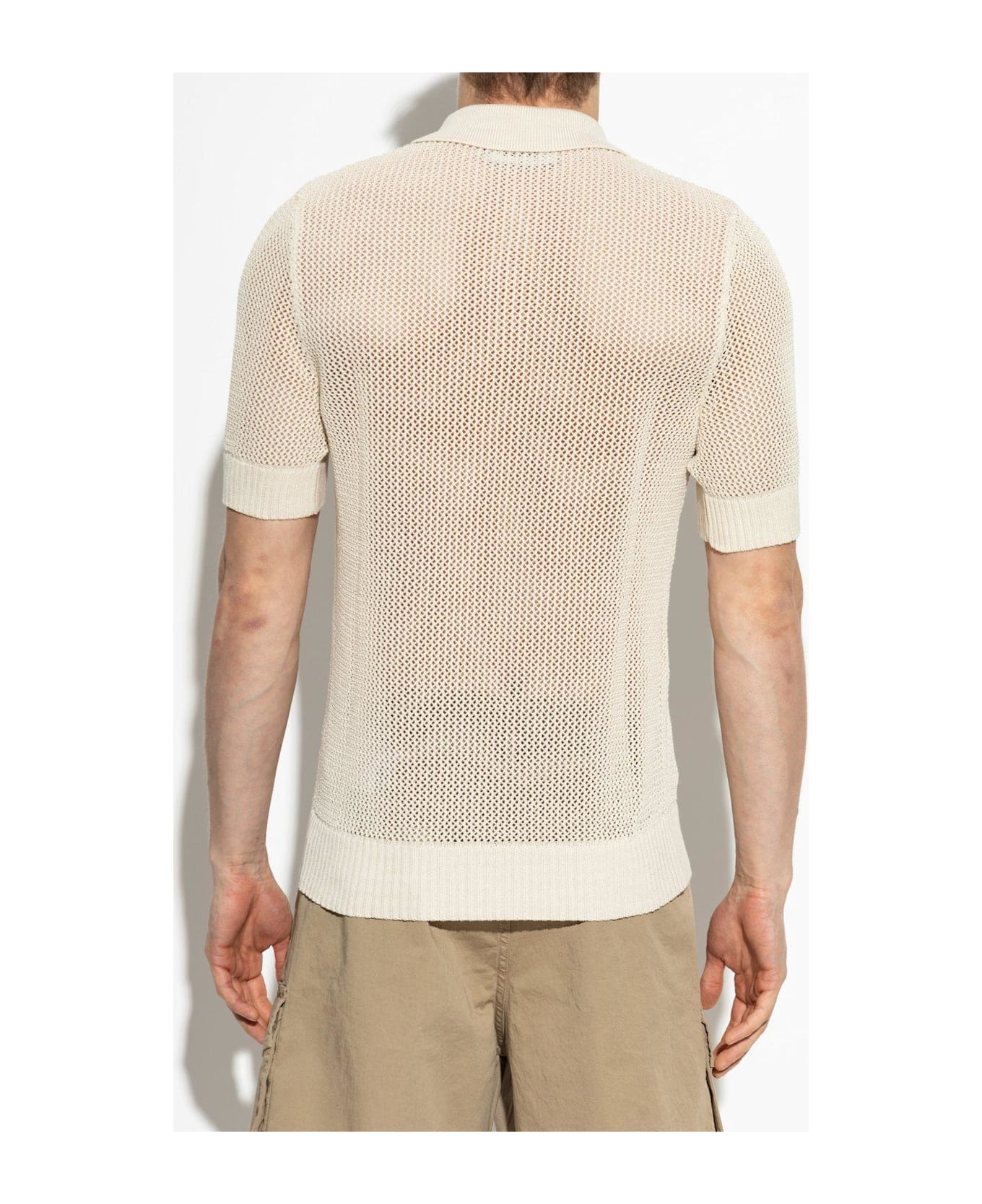 Dsquared2 Summer Lovers Knitted Polo Shirt - Cream
