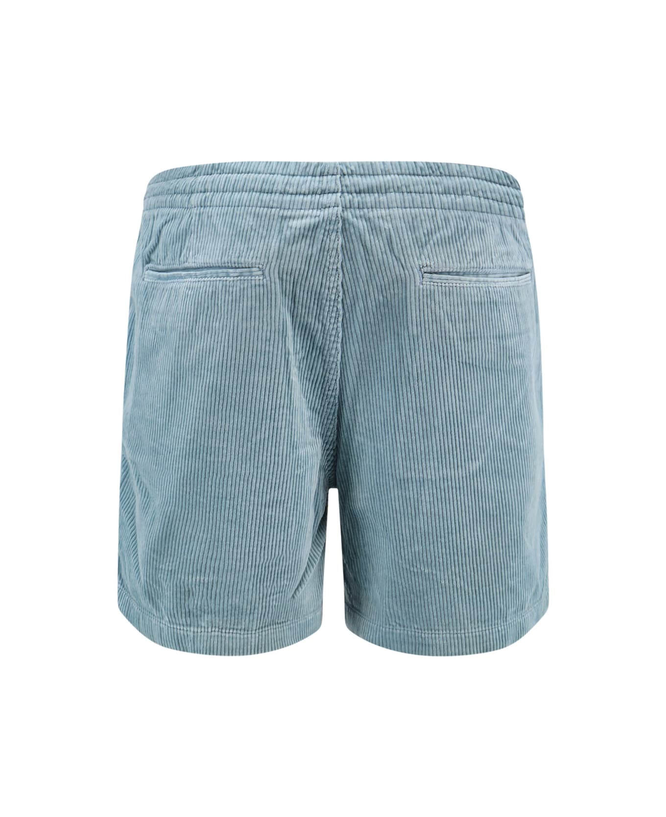 Polo Ralph Lauren Corduroy Bermuda Shorts With Logo Embroidery - Clear Blue