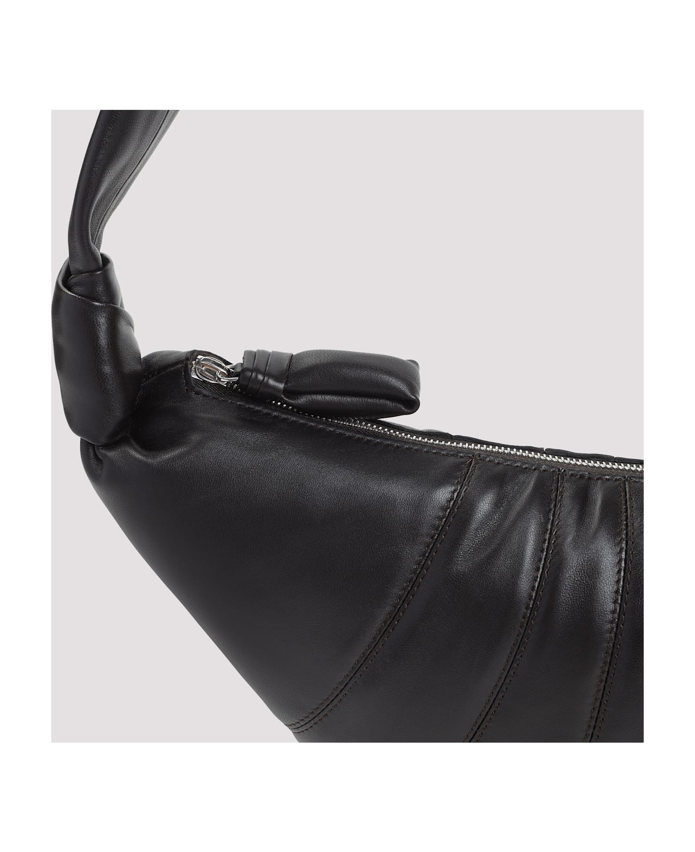 Lemaire Leather Medium Croissant Bag - Dark Chocolate