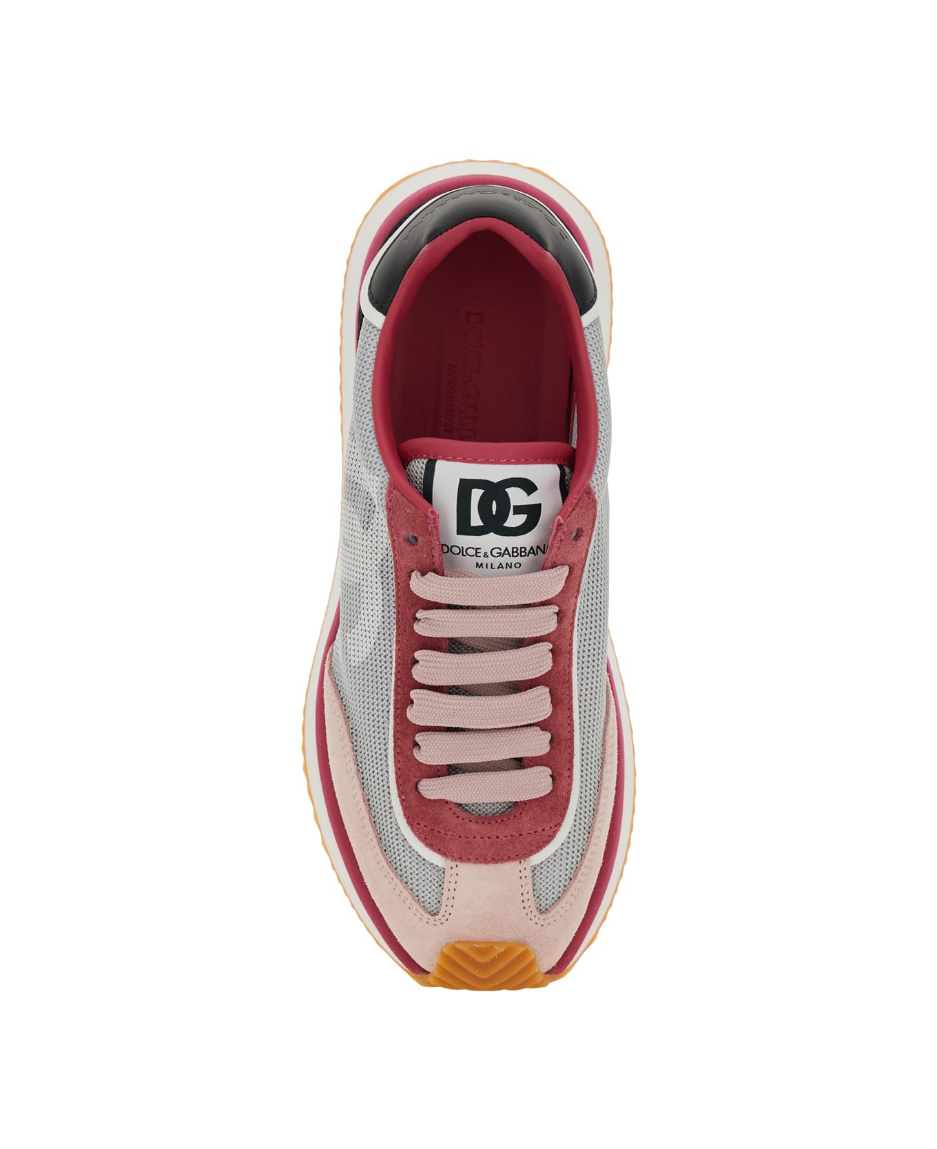 Dolce & Gabbana 'aria' Multicolor Running Sneakers With Logo Detail In Suede And Tech Fabric Woman - Multicolor