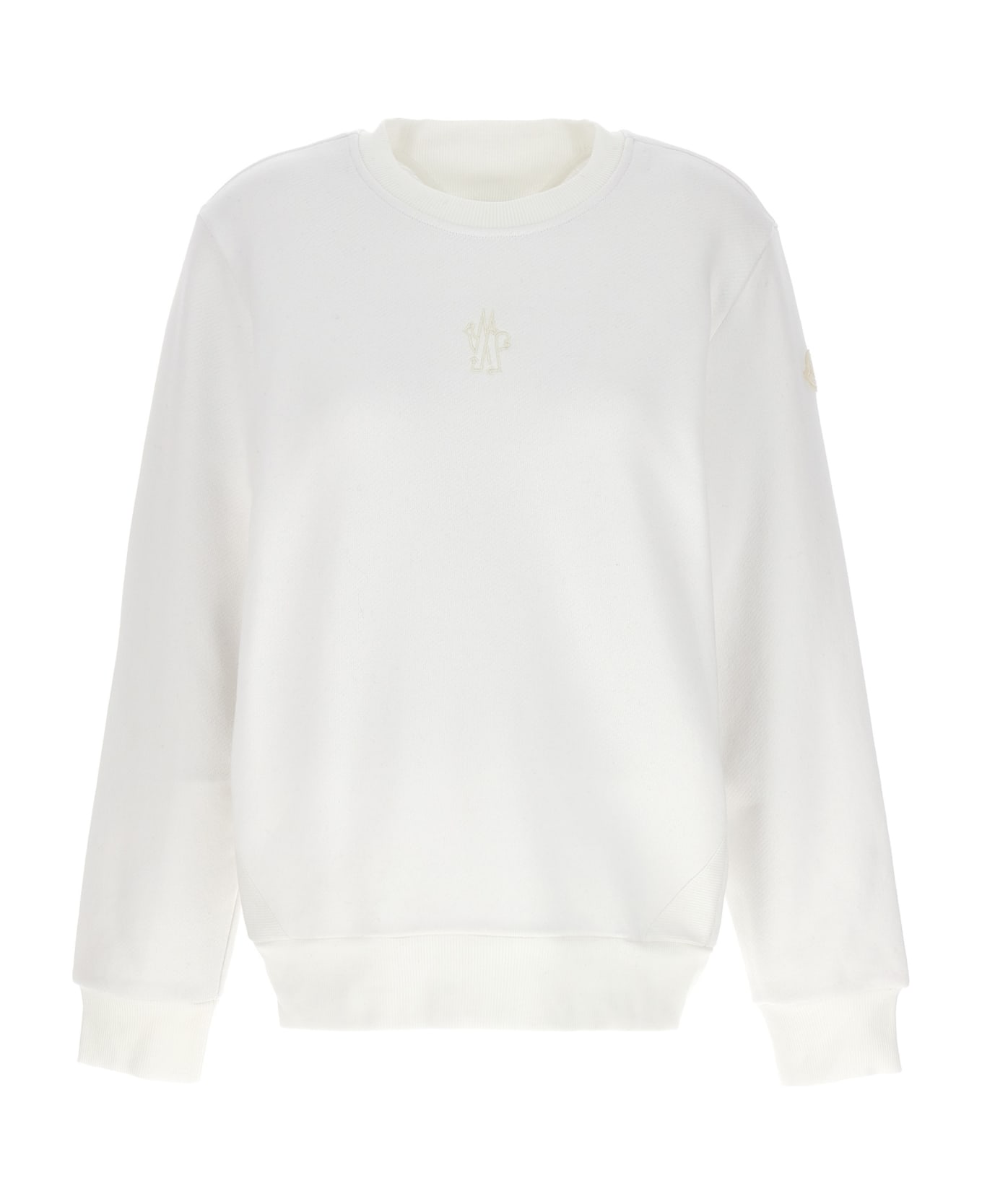 Moncler Logo Embroidery Sweatshirt - White フリース