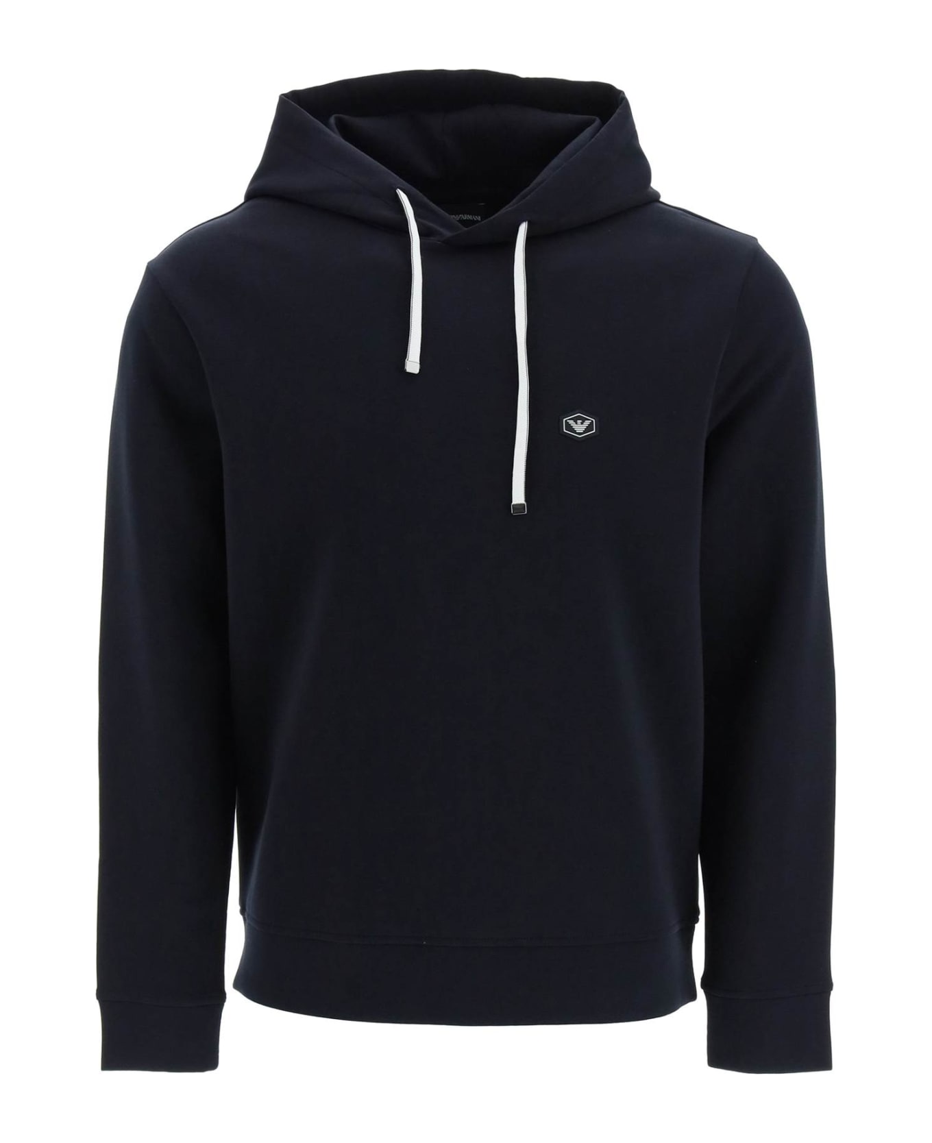 Emporio Armani Double Jersey Hoodie - BLU NAVY (Blue)