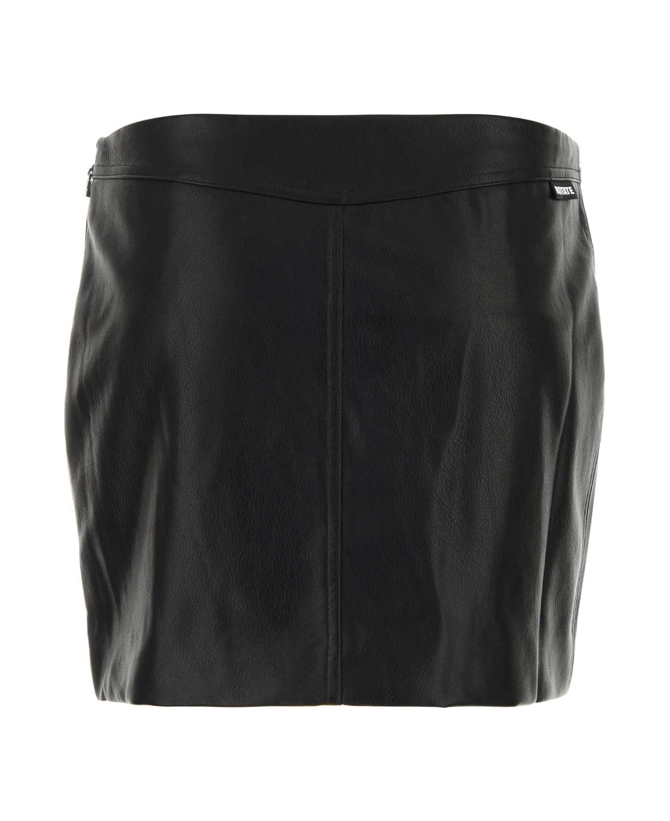Rotate by Birger Christensen Black Synthetic Leather Mini Skirt - BLACK