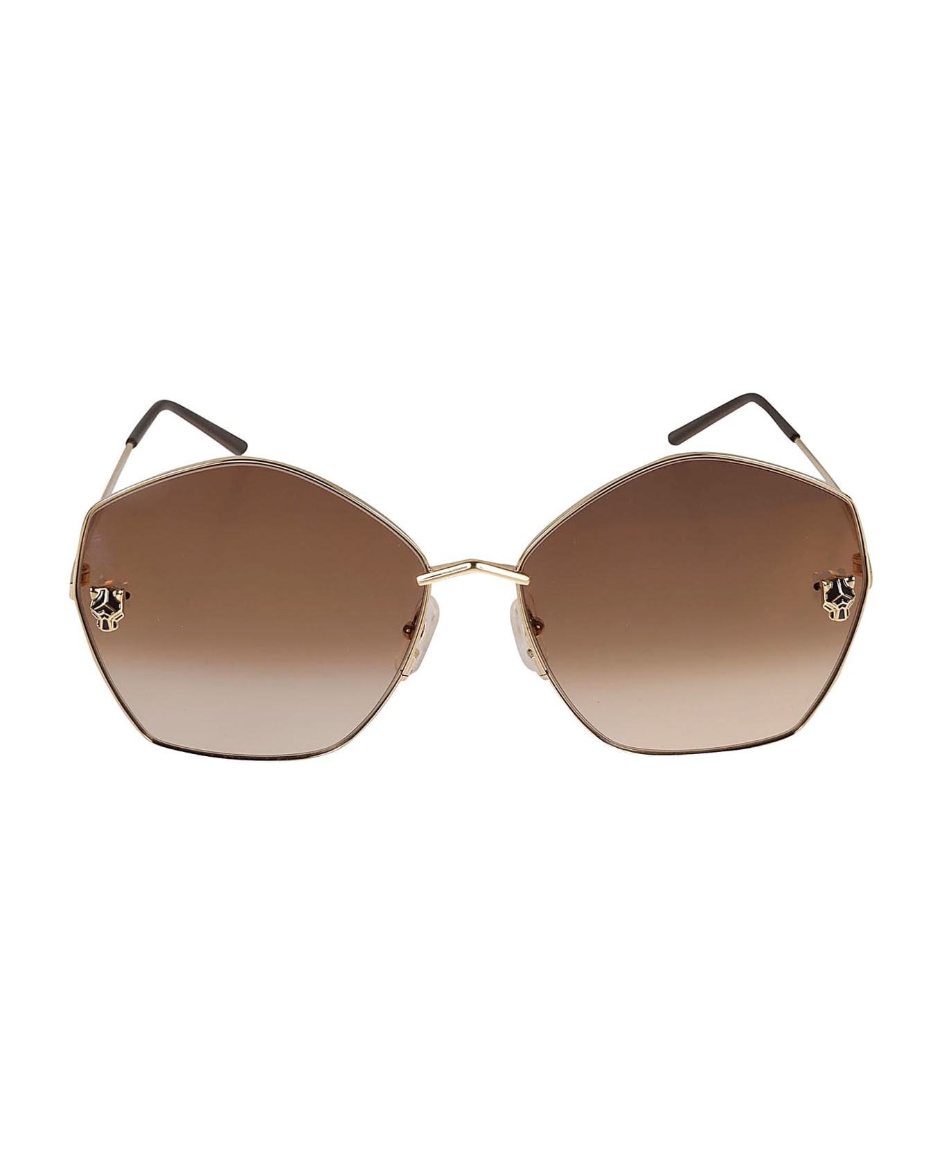 Cartier Eyewear Hexagon Sunglasses - Gold サングラス