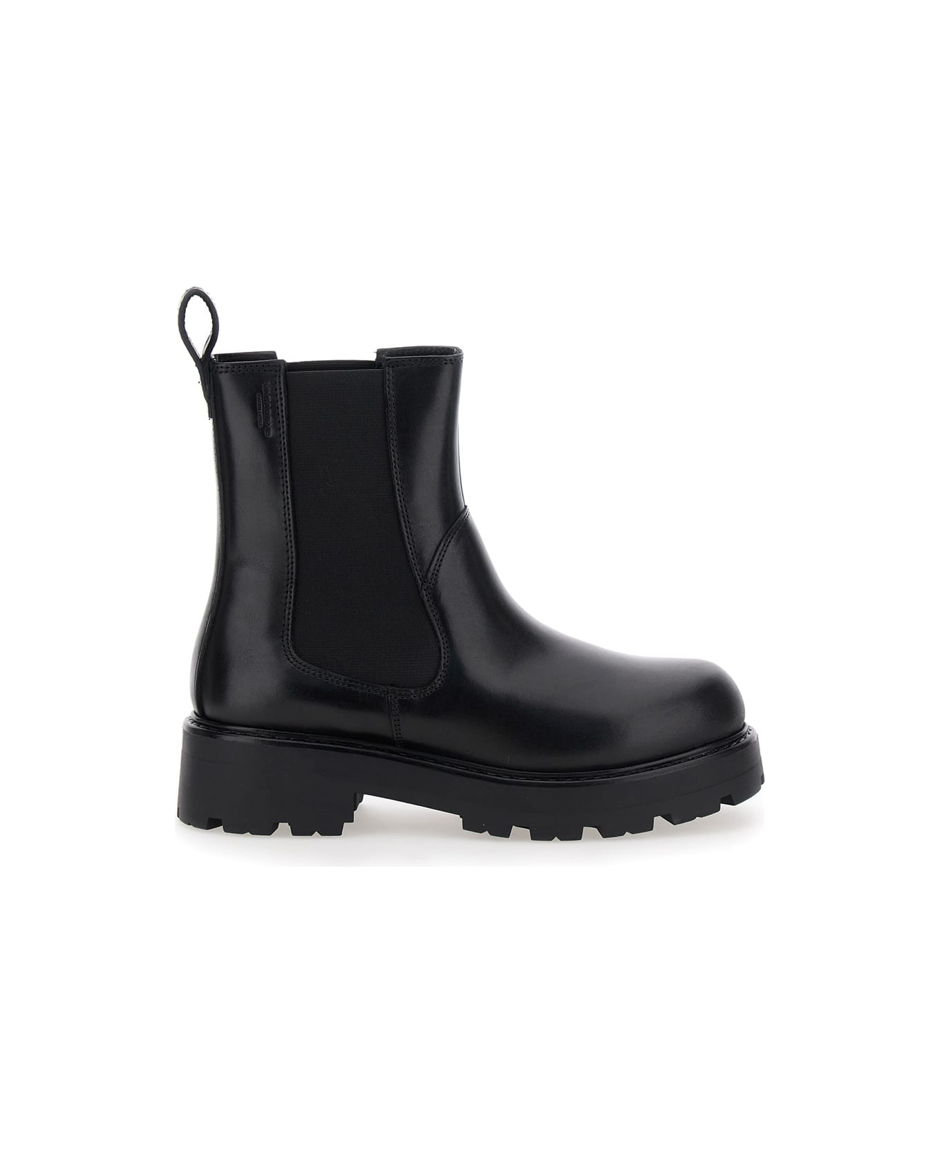 Vagabond Black Cosmo Ankle Boots With Elasticated Inserts In Leather Woman - Black