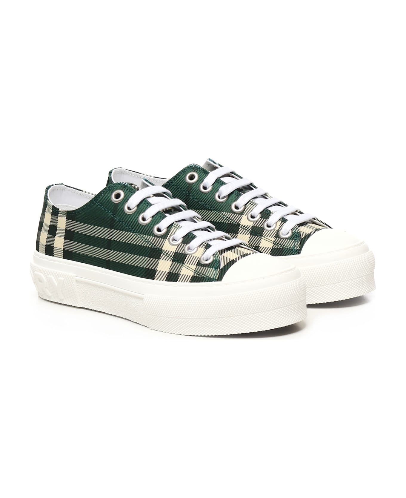 Burberry Check Sneakers - Green